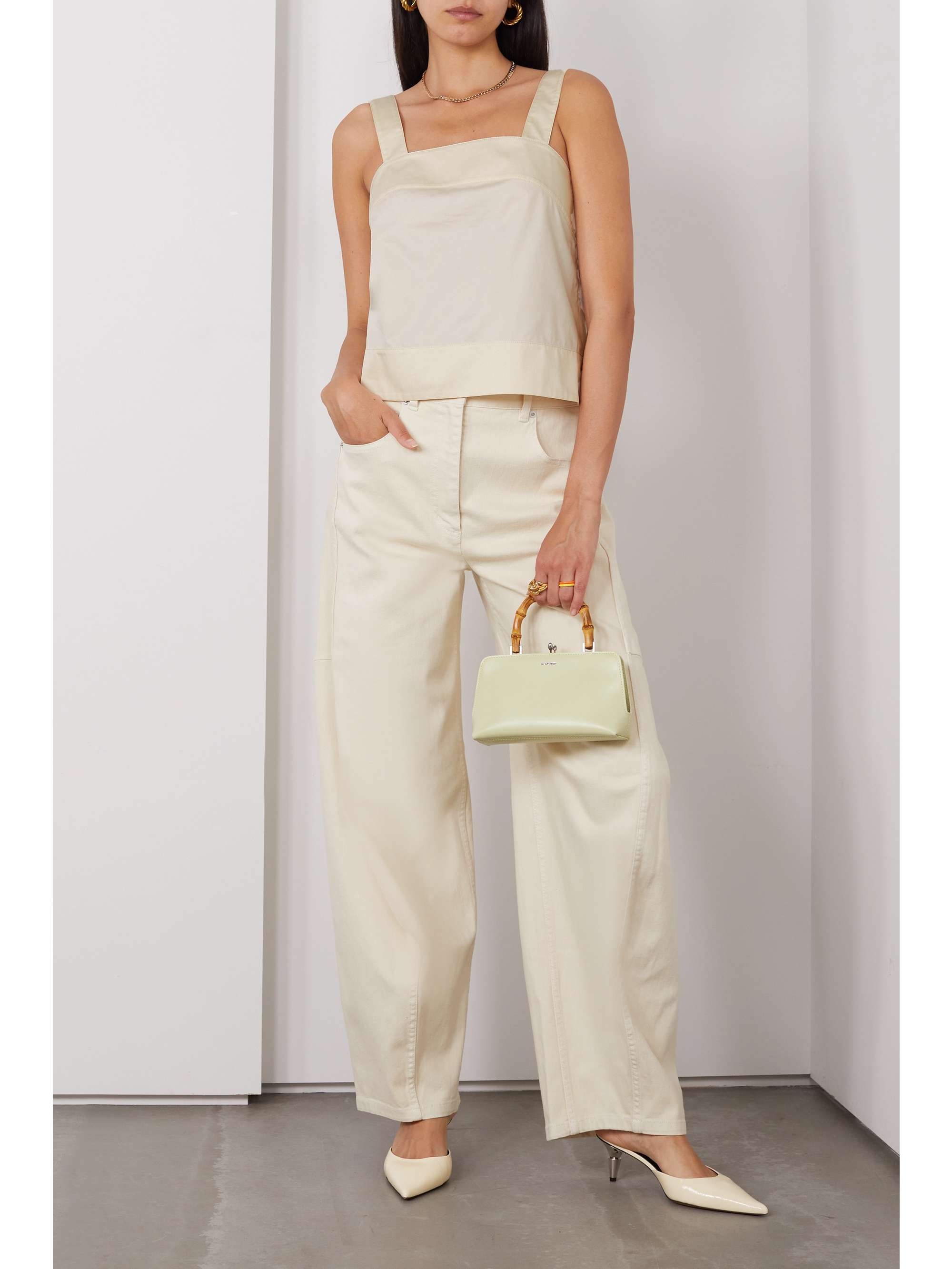 TIBI Cotton-poplin tank