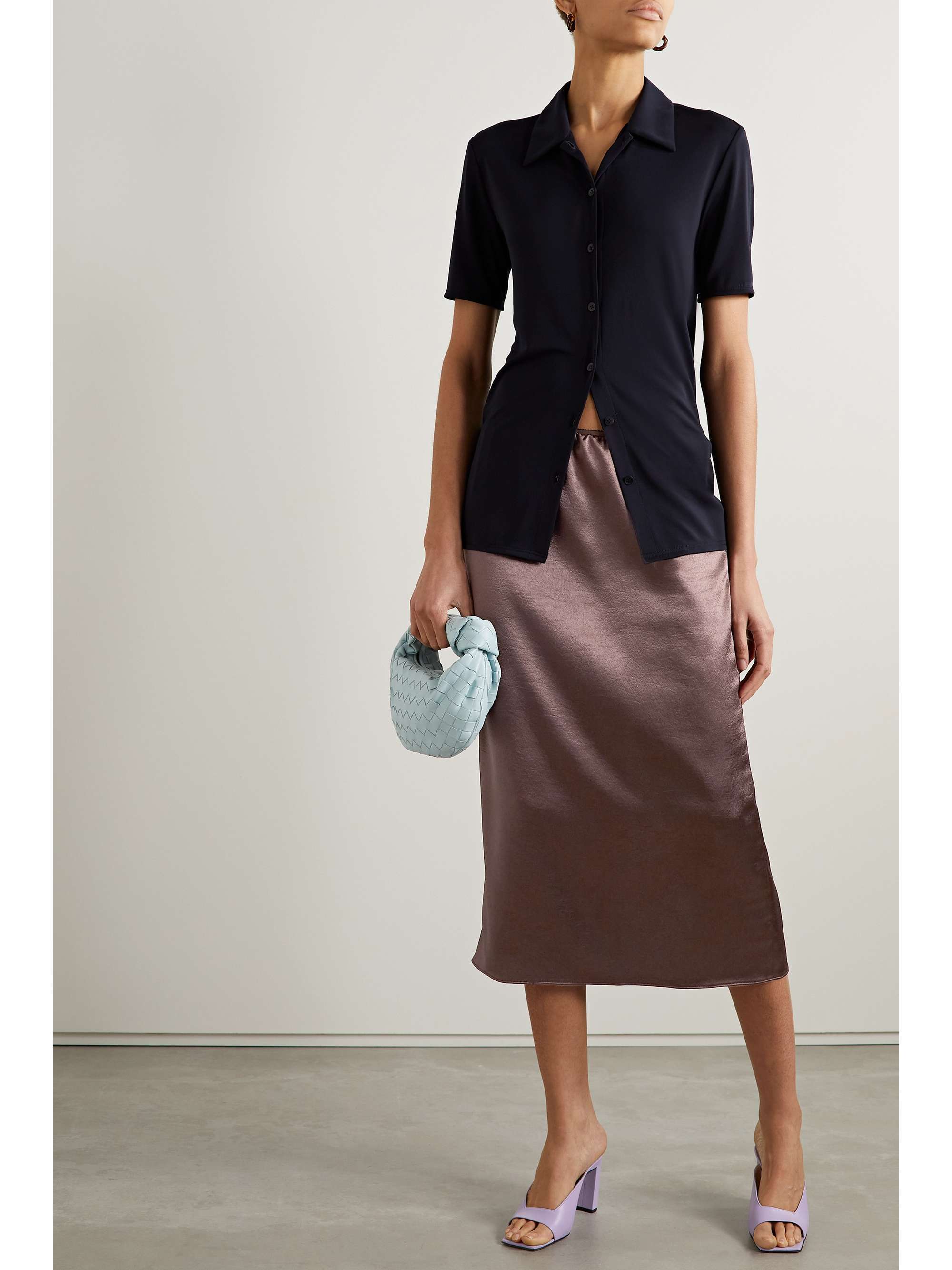 Leather Midi Trouser Skirt – Tibi Official