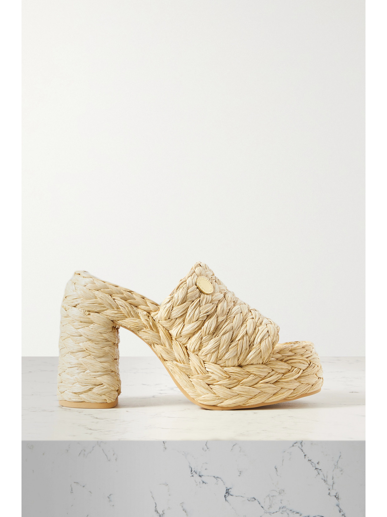 Stella McCartney - + Net Sustain Skyla Raffia Platform Mules - Neutrals