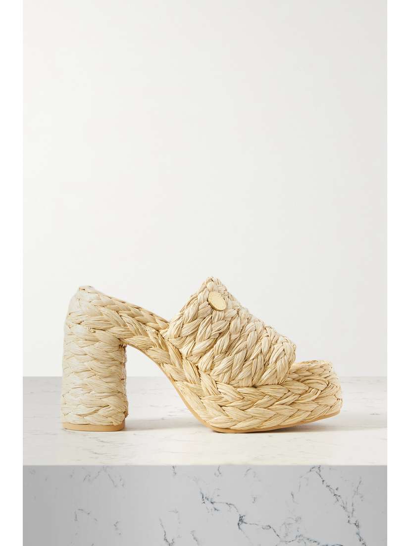 Stella McCartney + Net Sustain Skyla Raffia Platform Mules
