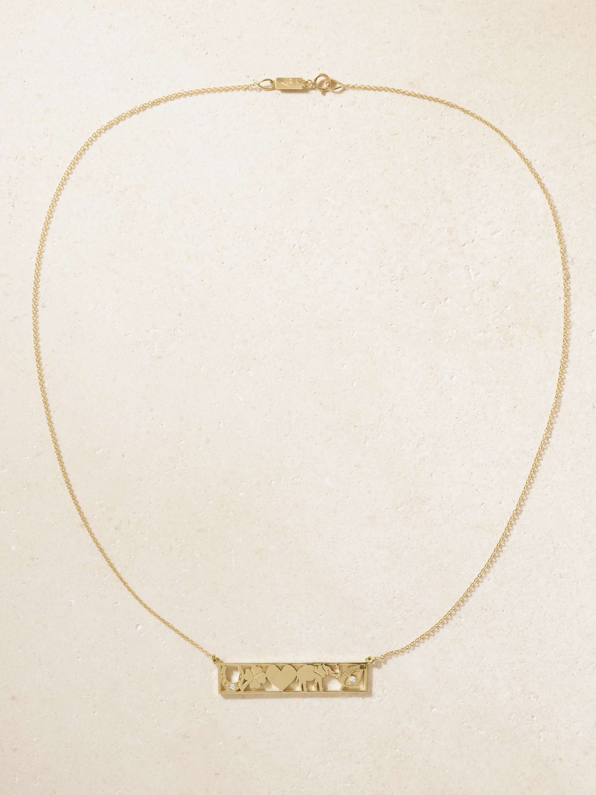 JENNIFER MEYER Good Luck 18-karat gold diamond necklace
