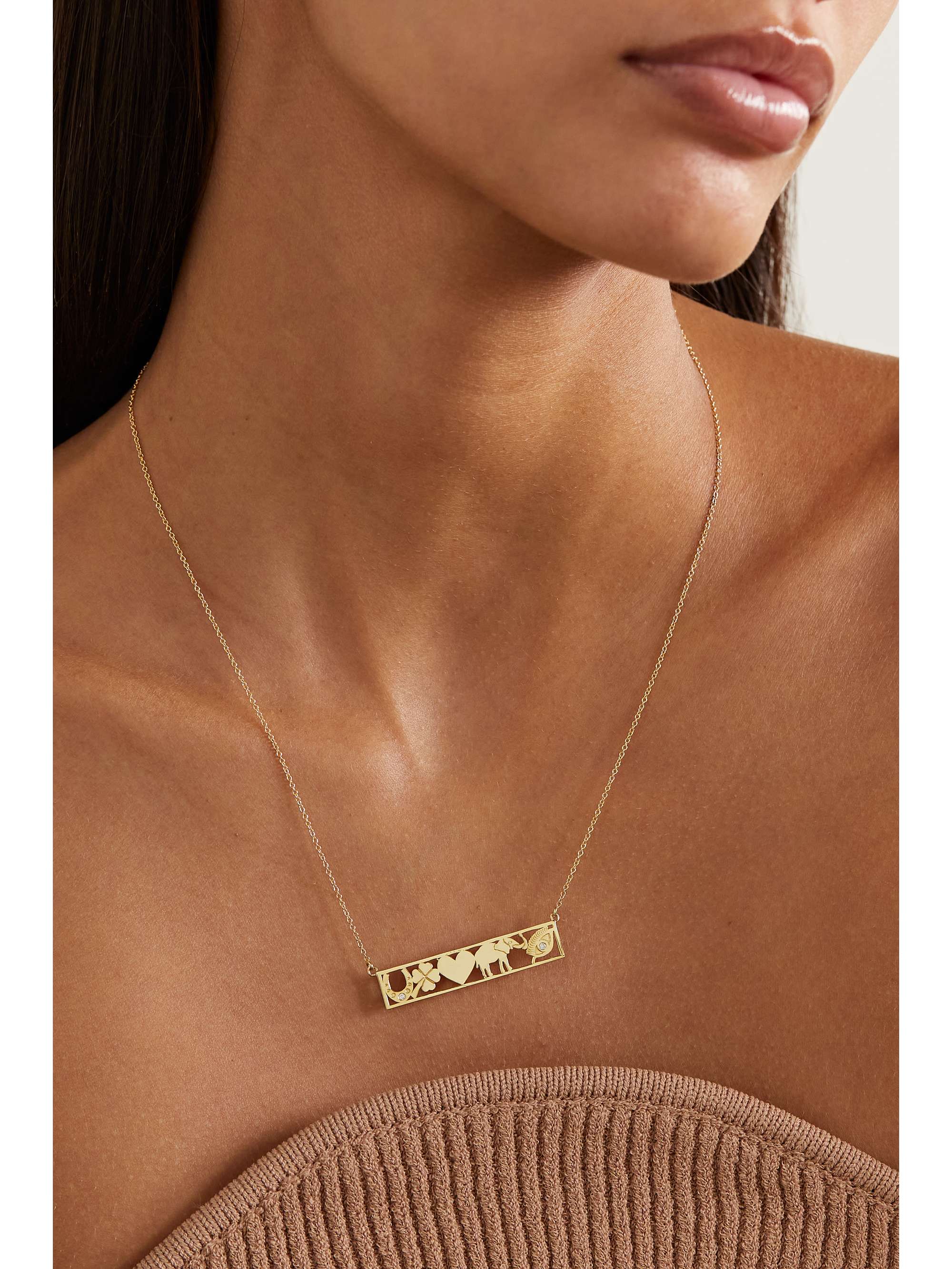 JENNIFER MEYER Good Luck 18-karat gold diamond necklace