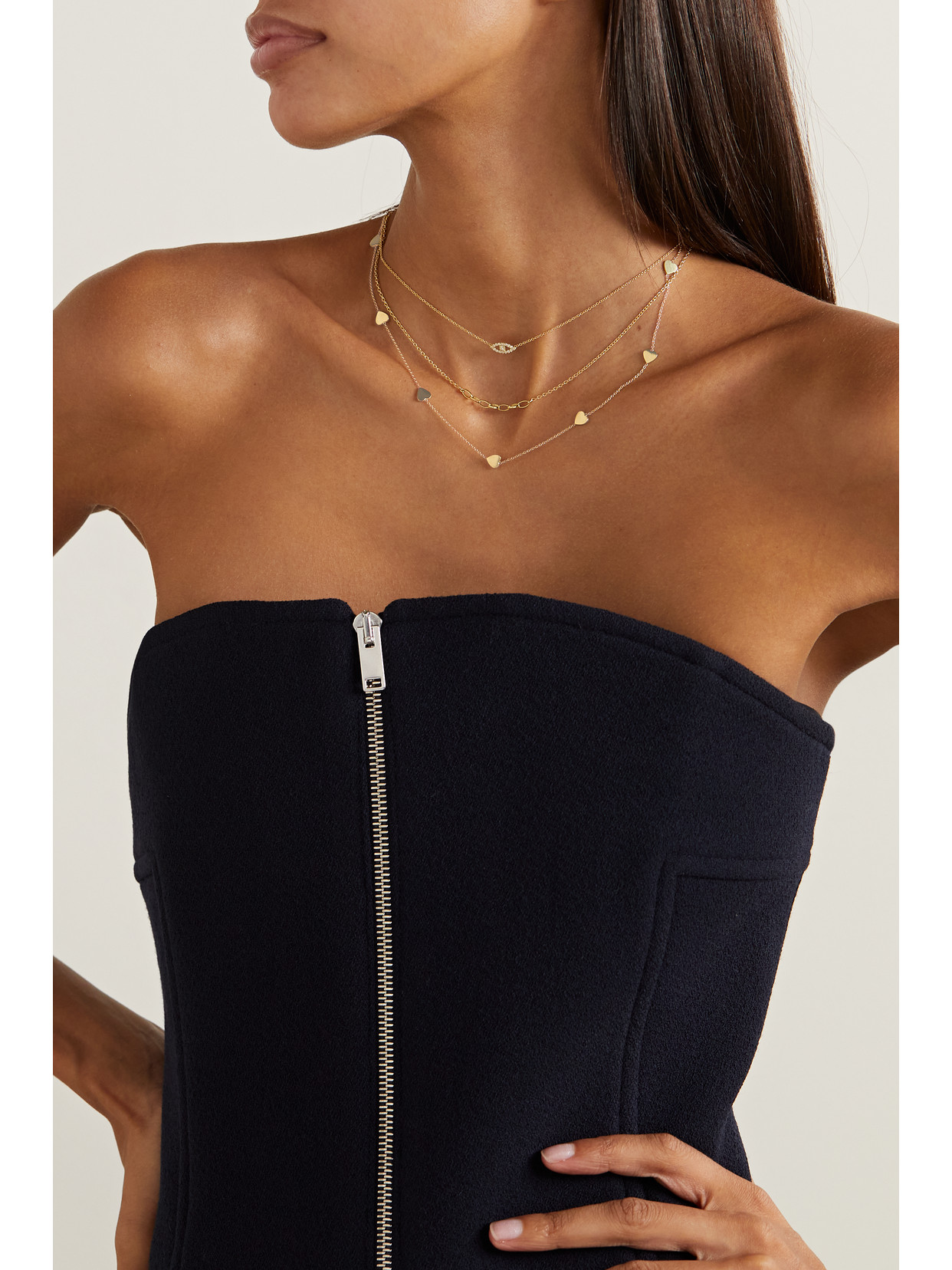 Jennifer Meyer Heart-by-the-inch 18-karat Gold Necklace In Gold