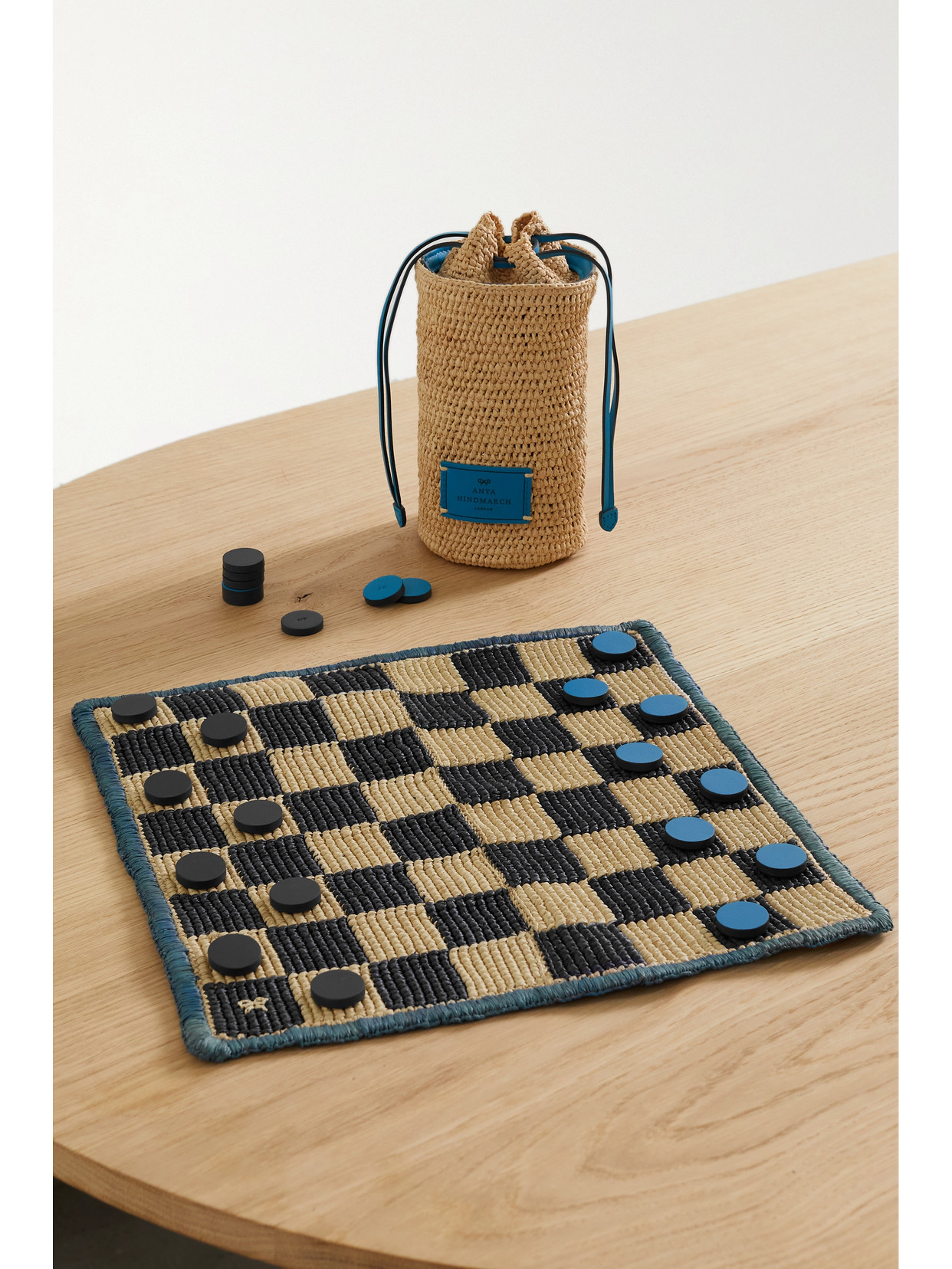 Anya Hindmarch - Raffia Draughts Set - Blue