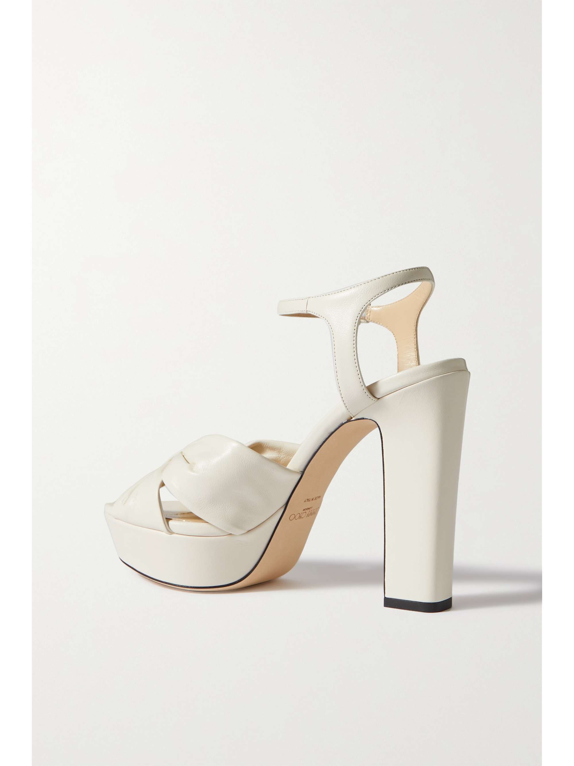 JIMMY CHOO Heloise 120 bow-embellished leather platform sandals