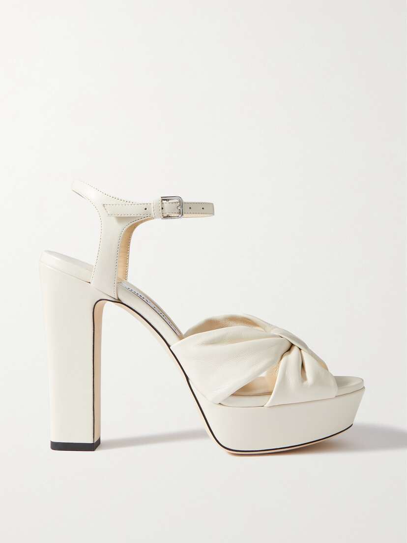 Jimmy Choo Heloise 120 Bow-embellished Leather Platform Sandals