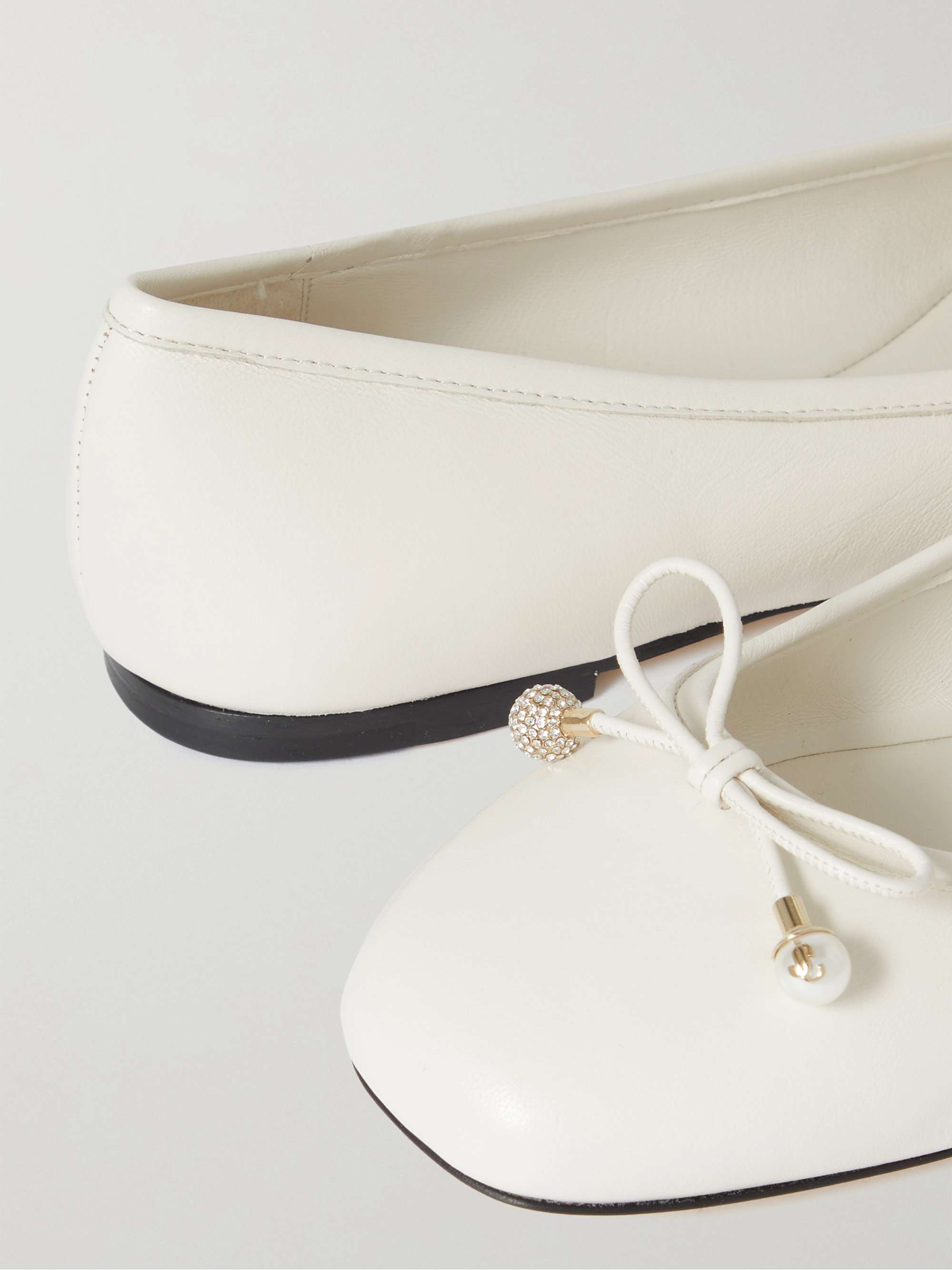 JIMMY CHOO Elme embellished leather ballet flats