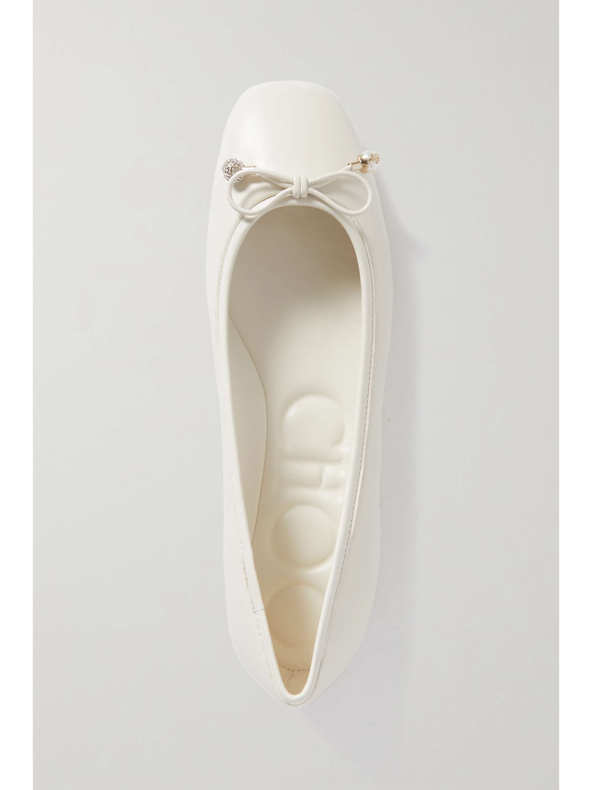 JIMMY CHOO Elme embellished leather ballet flats