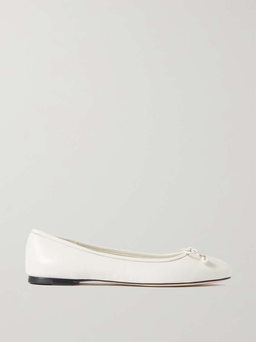 Jimmy Choo Elme Embellished Leather Ballet Flats