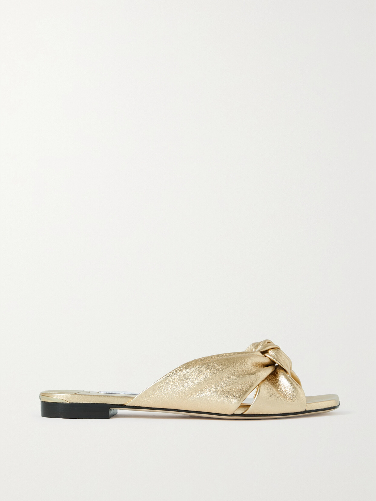 Jimmy Choo Avenue Metallic-finish Leather Sandals In Gold