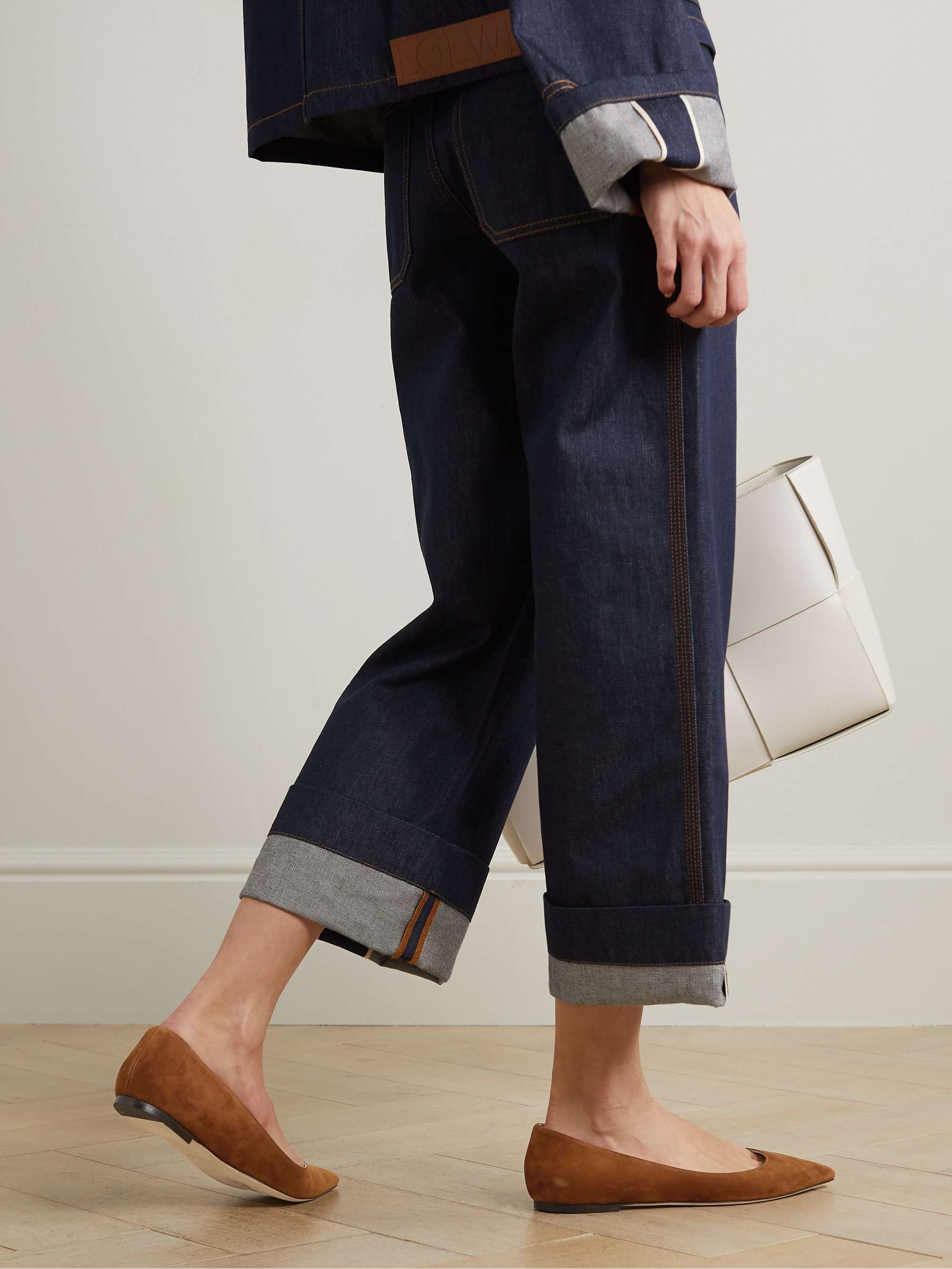 JIMMY CHOO Romy suede point-toe flats