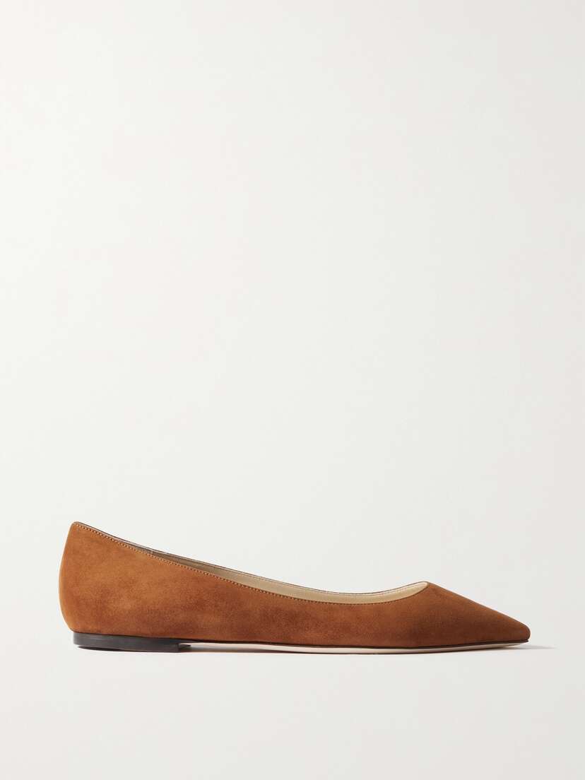 Jimmy Choo Romy Suede Point-toe Flats