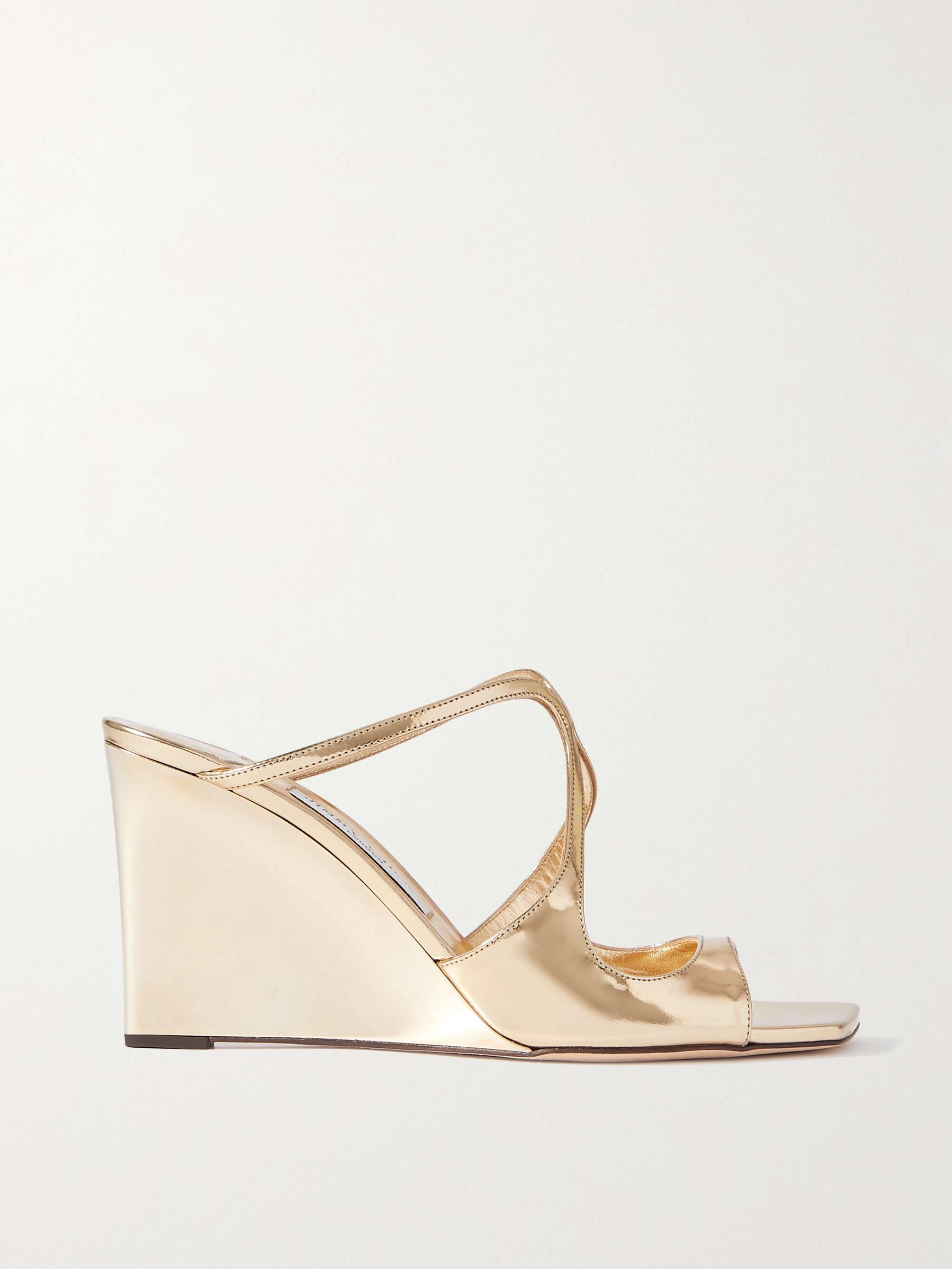 Gold wedge mules deals