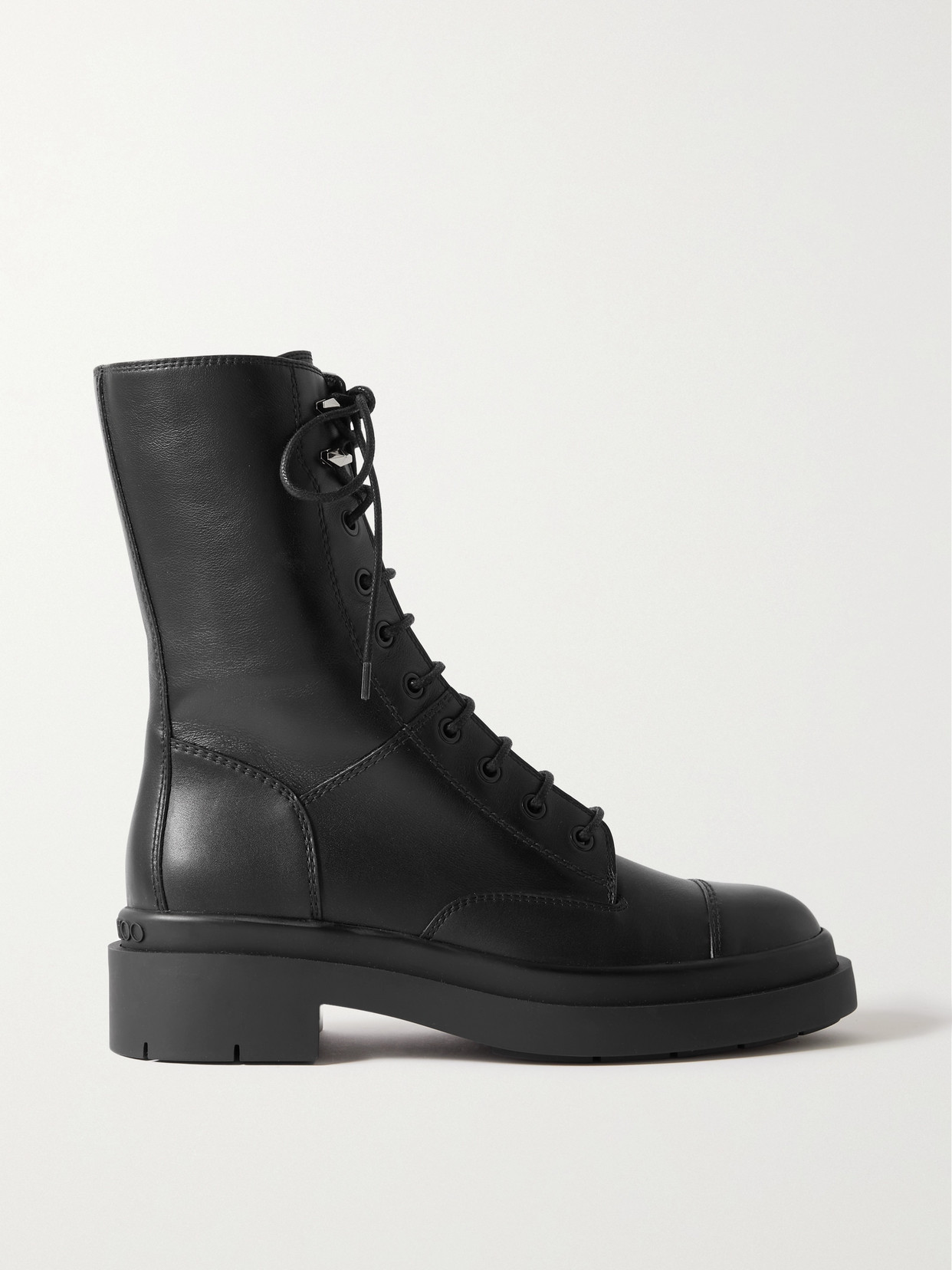 Jimmy Choo Nari Embellished Leather Combat Boots - Black