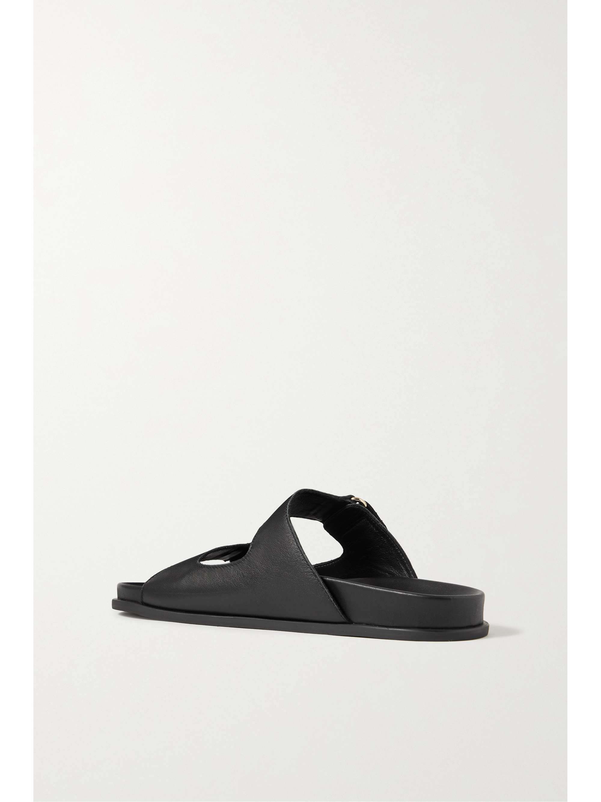 JIMMY CHOO Fayence faux pearl-embellished leather slides