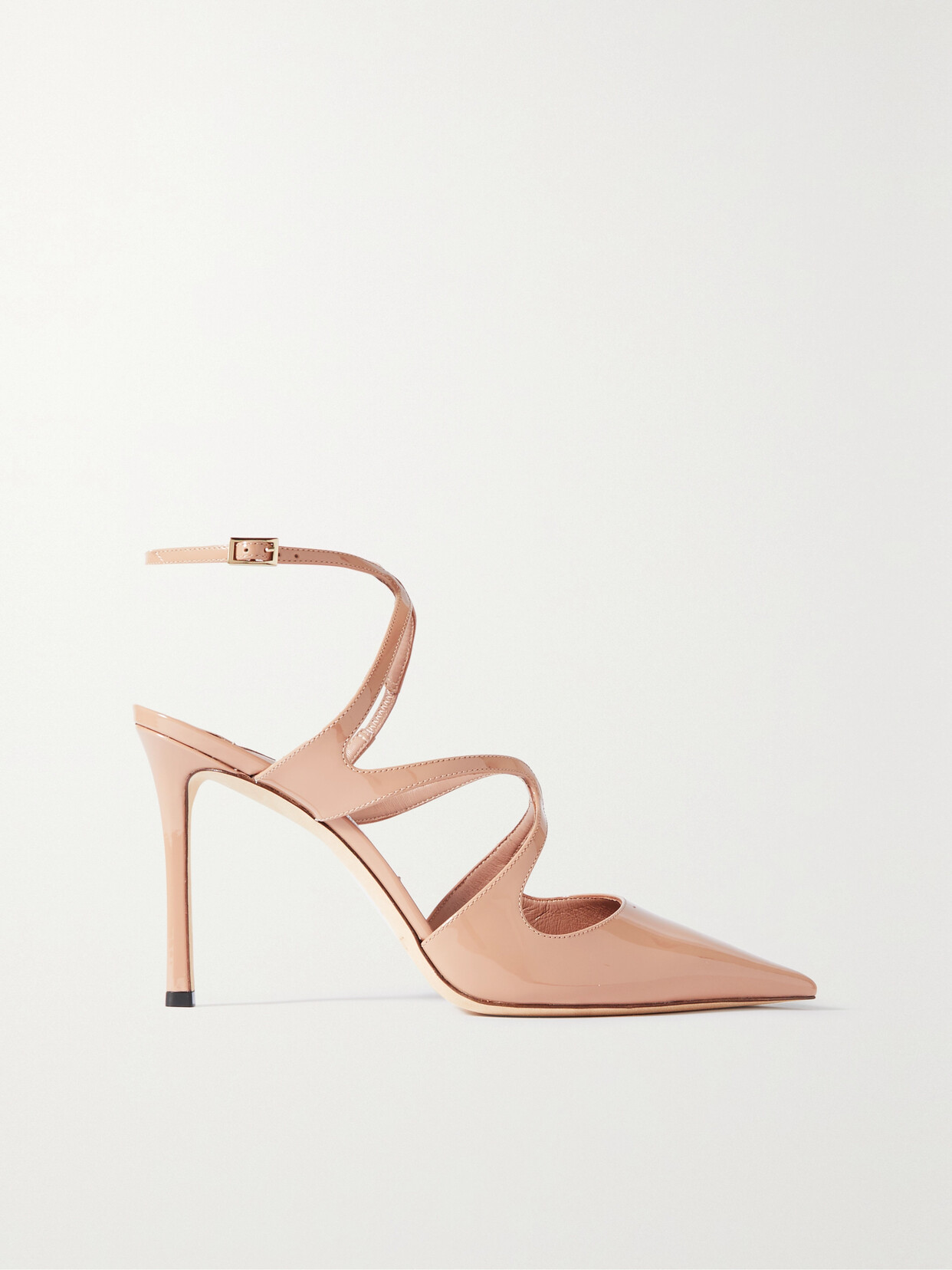 Shop Jimmy Choo Azia 95 Patent-leather Pumps In Pink