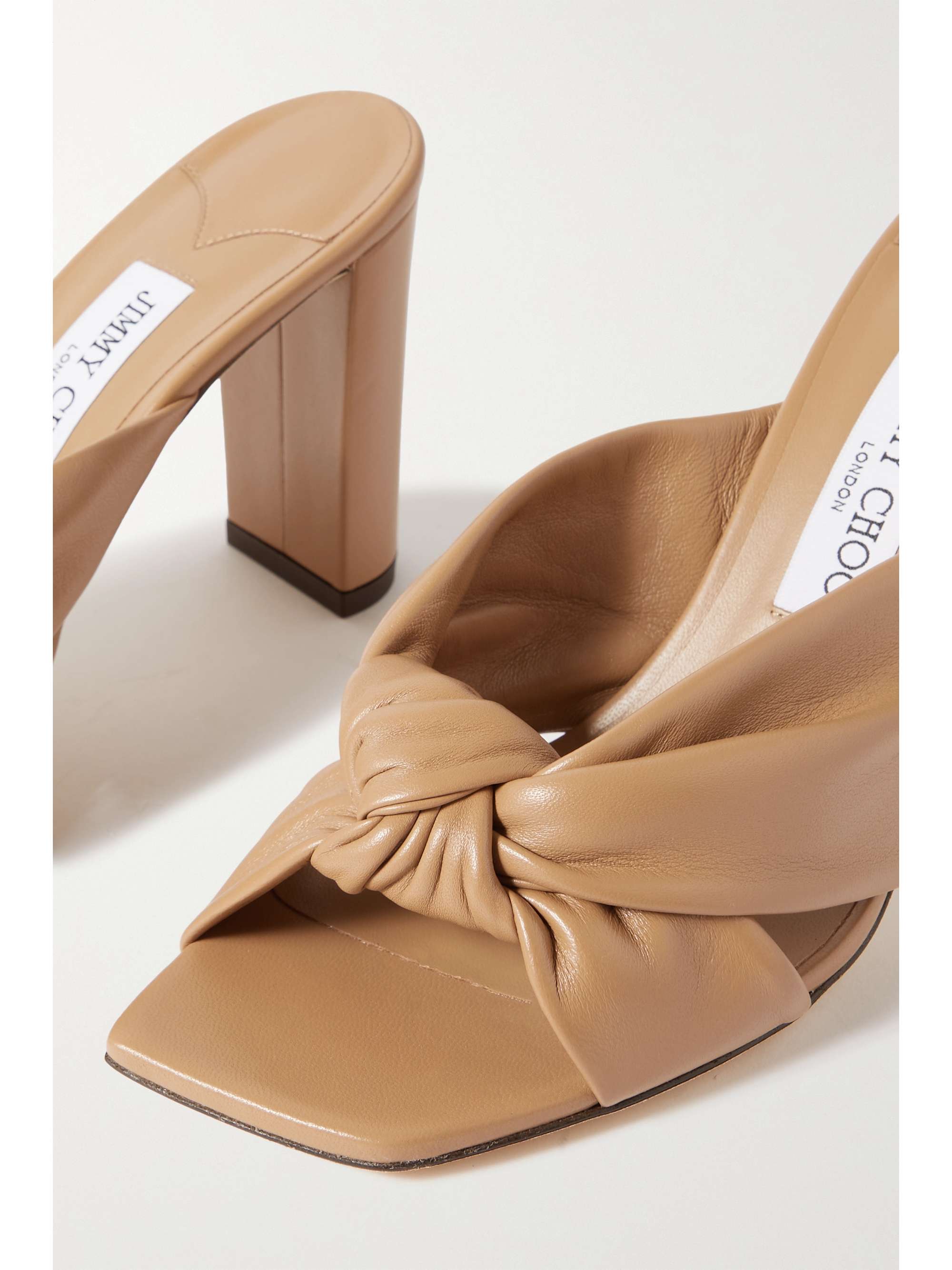 JIMMY CHOO Avenue 85 knotted leather mules