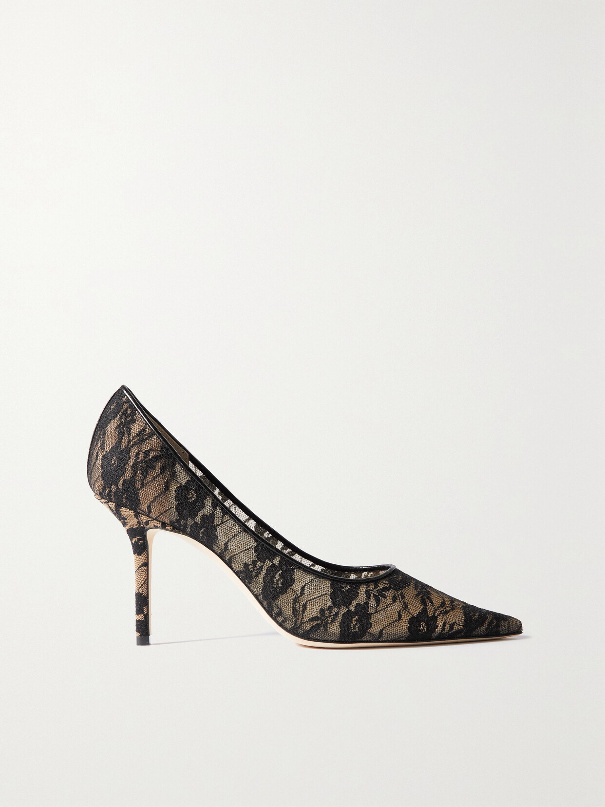 Jimmy Choo - Love 85 Leather-trimmed Lace Pumps - Black