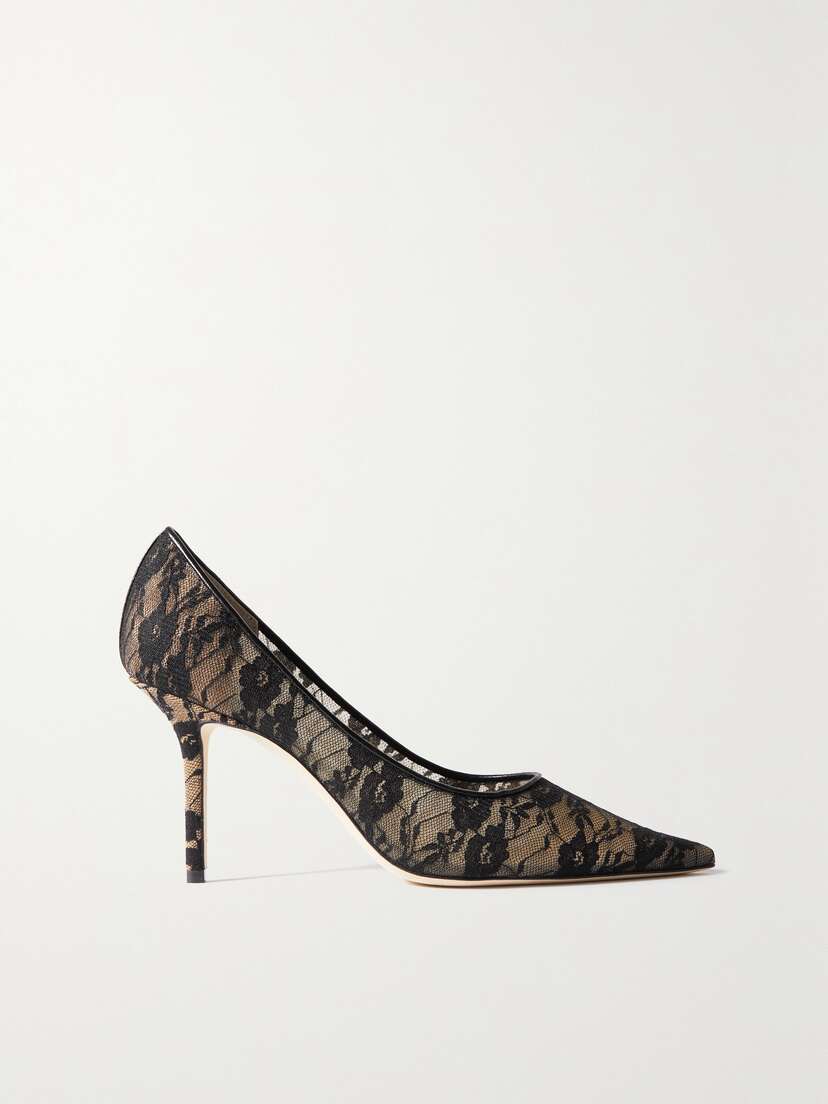 Jimmy Choo Love 85 Leather-trimmed Lace Pumps