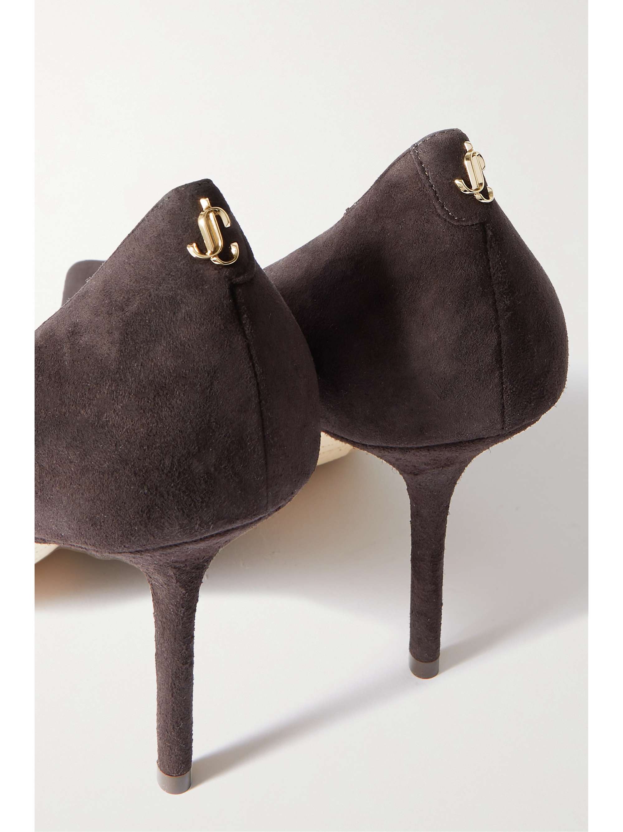 JIMMY CHOO Love 85 logo-embellished suede pumps