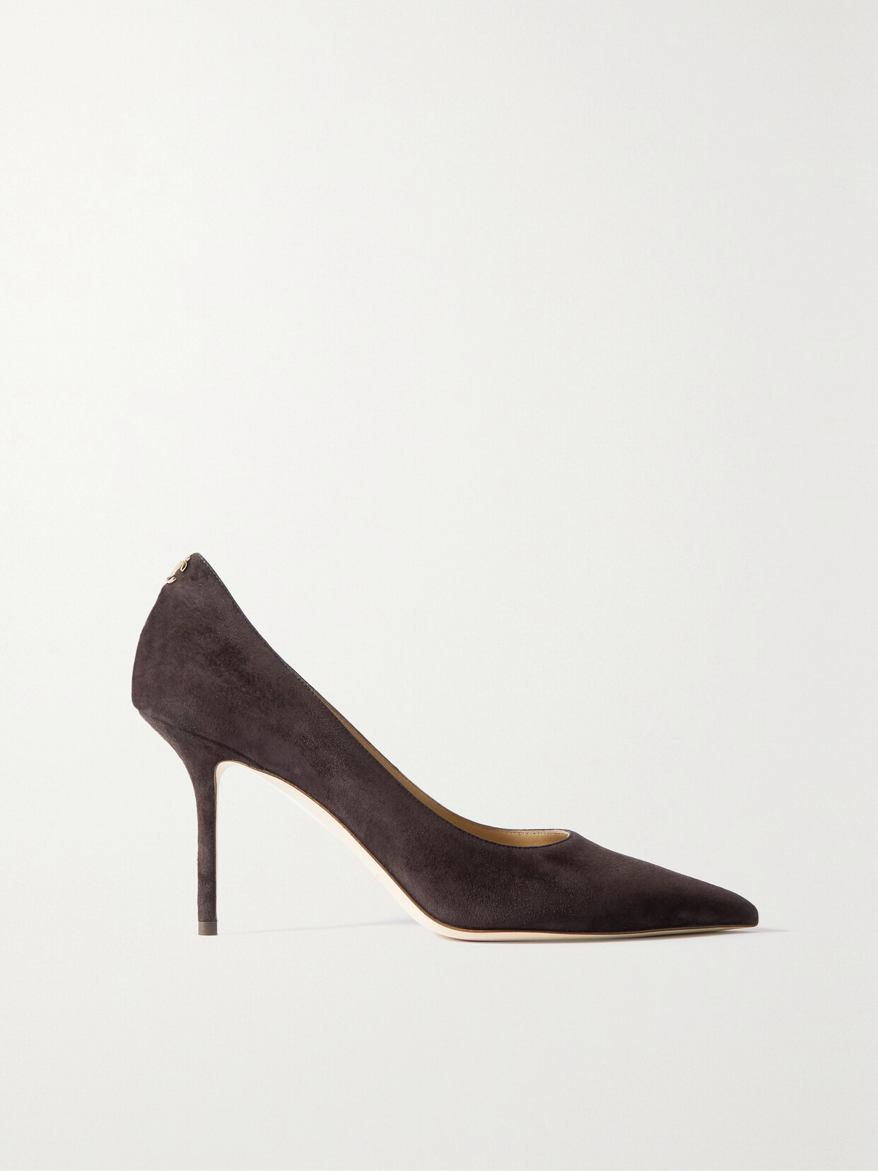 Jimmy Choo Love 85 Logo-embellished Suede Pumps In Brown