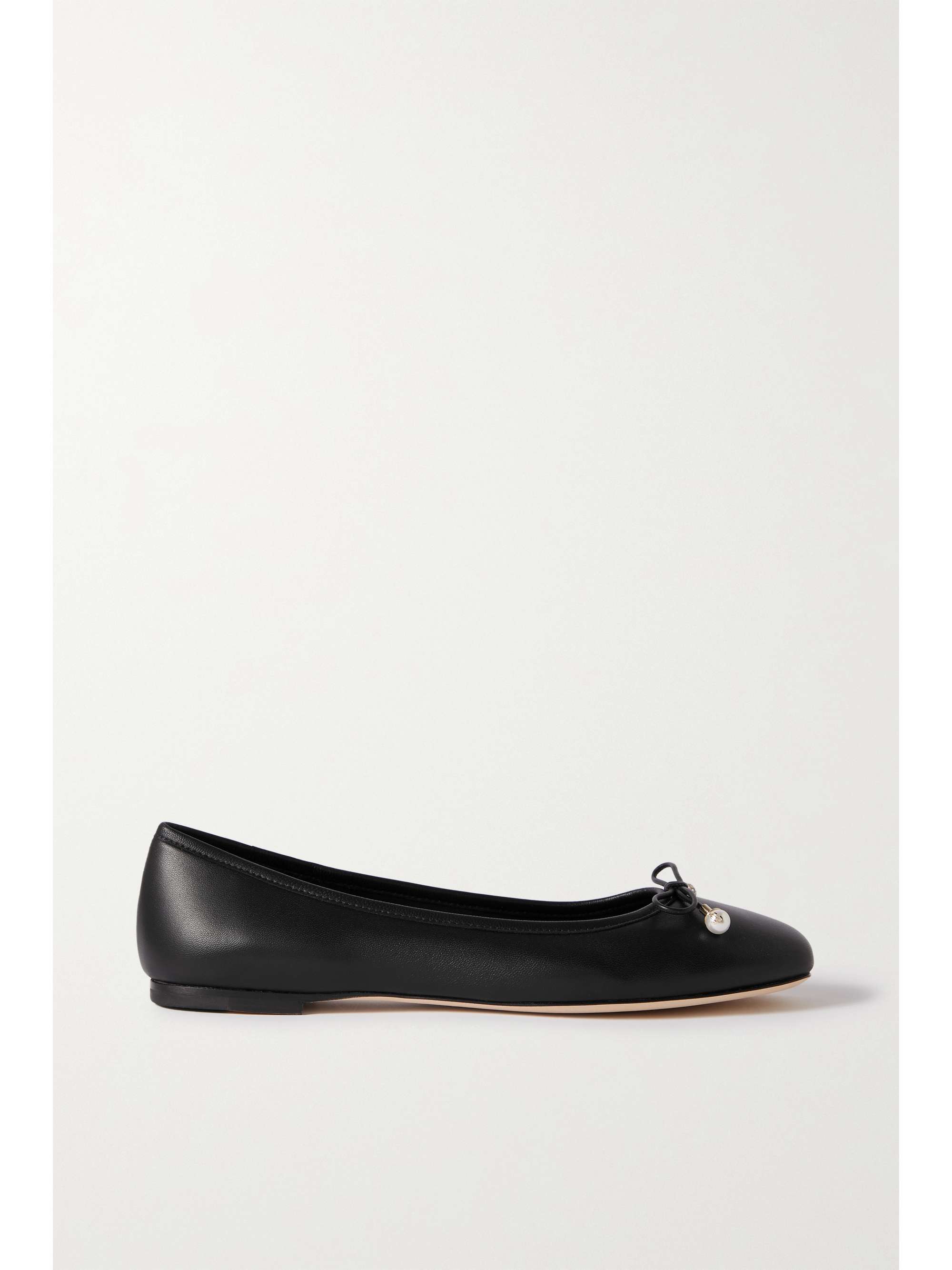 JIMMY CHOO Elme embellished leather ballet flats | NET-A-PORTER