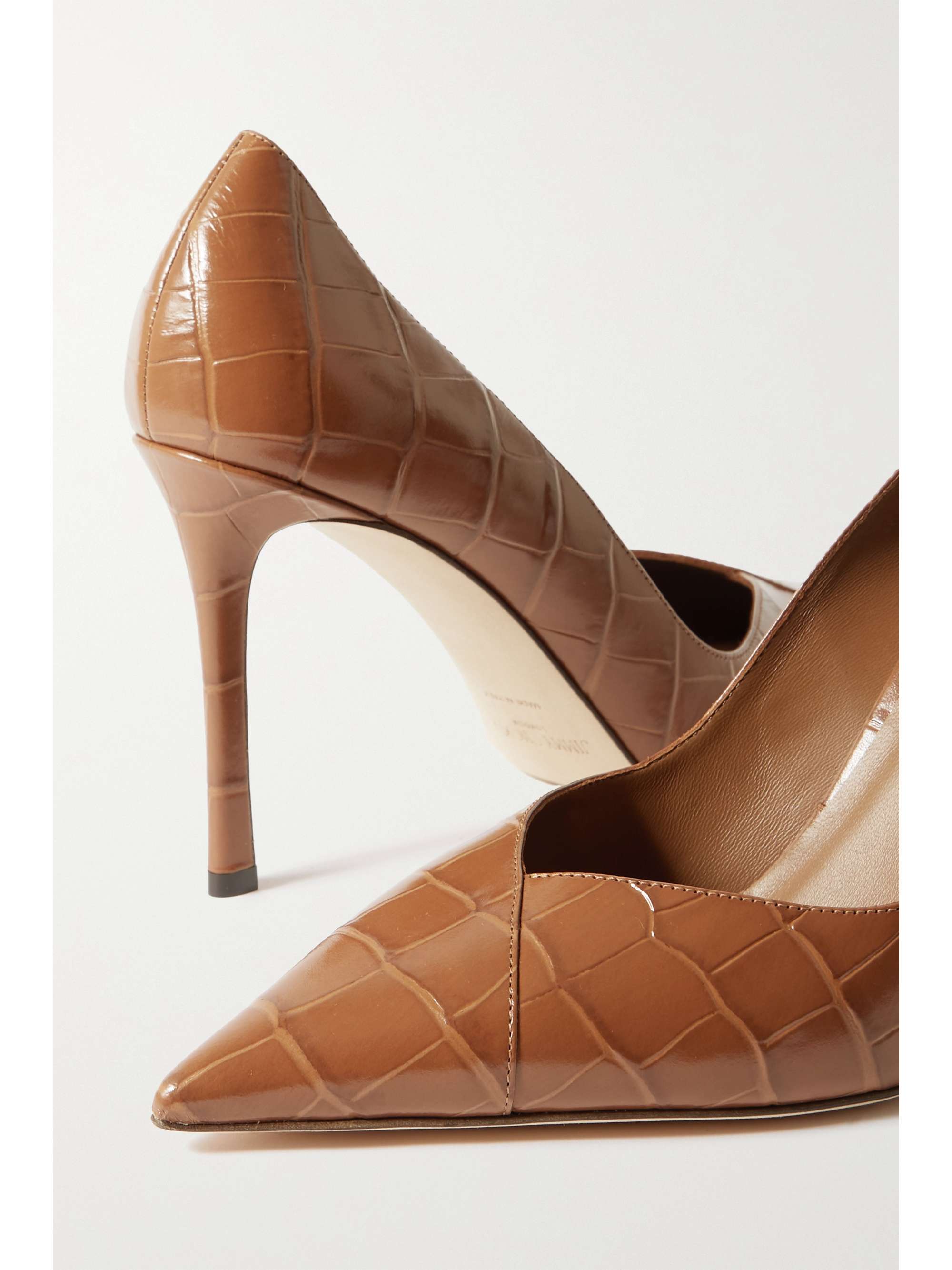 JIMMY CHOO Cass 95 croc-effect leather pumps