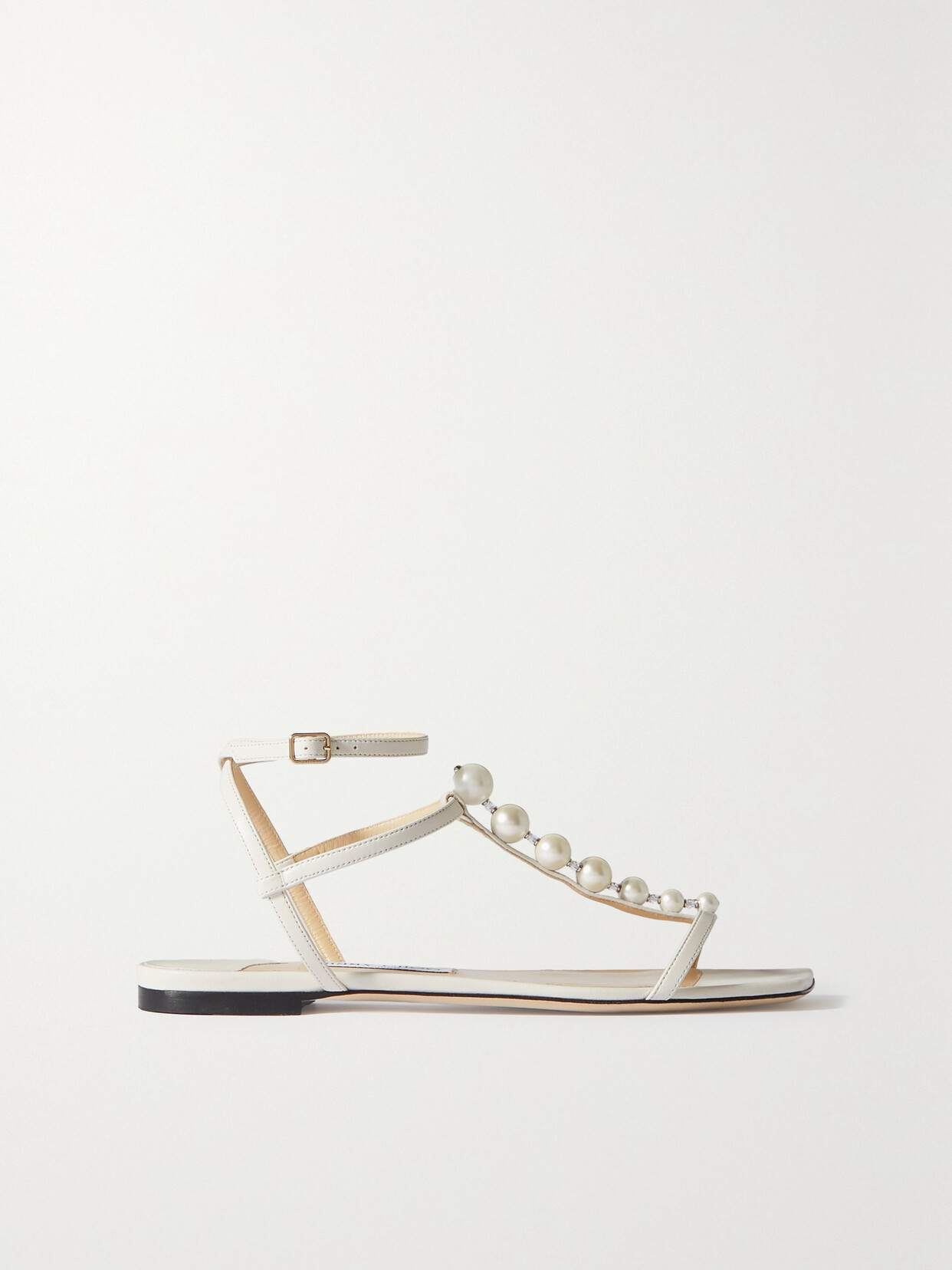 Jimmy Choo Amari Faux Pearl-embellished Leather Sandals
