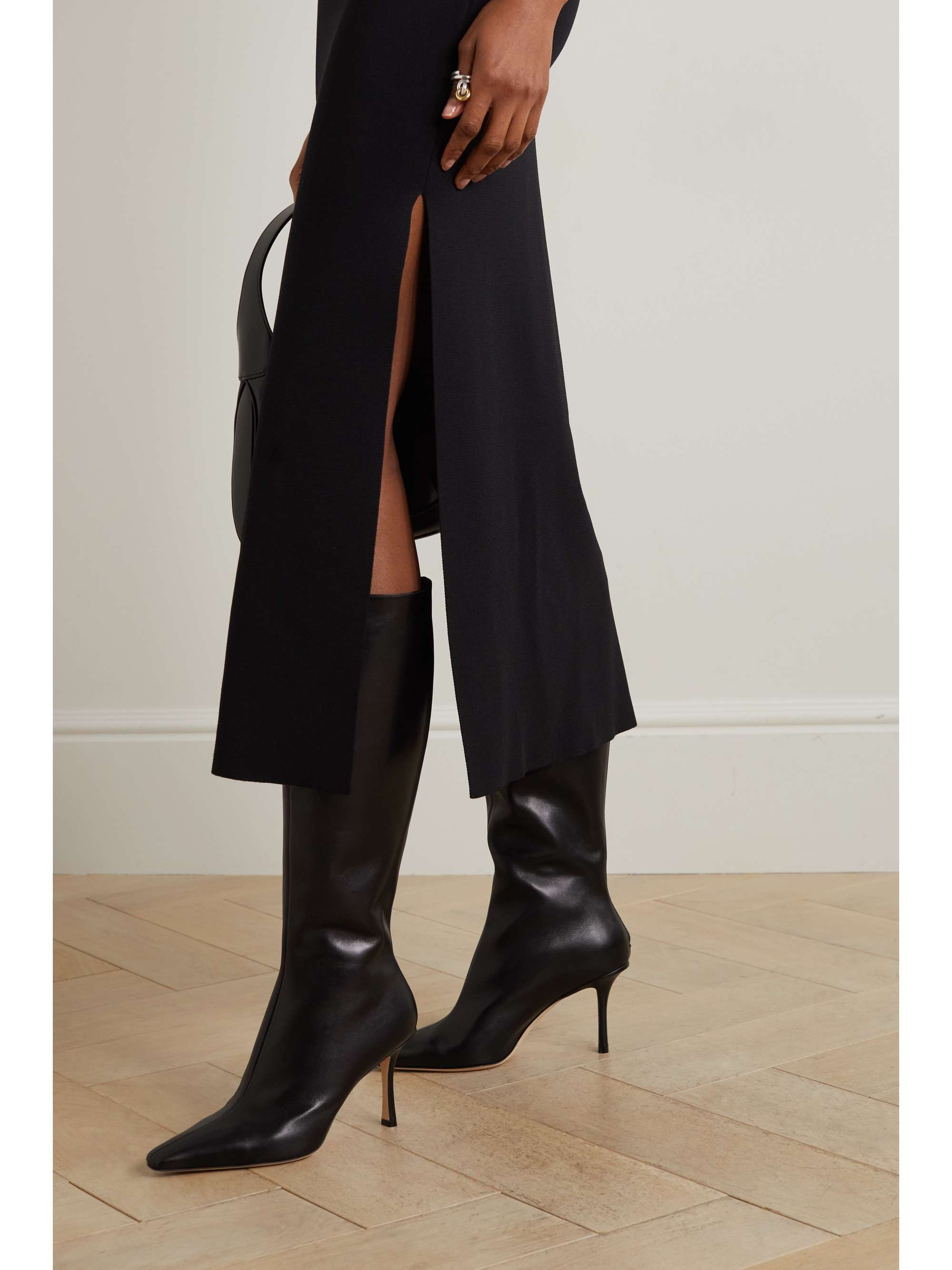 JIMMY CHOO Agathe 85 leather knee boots | NET-A-PORTER