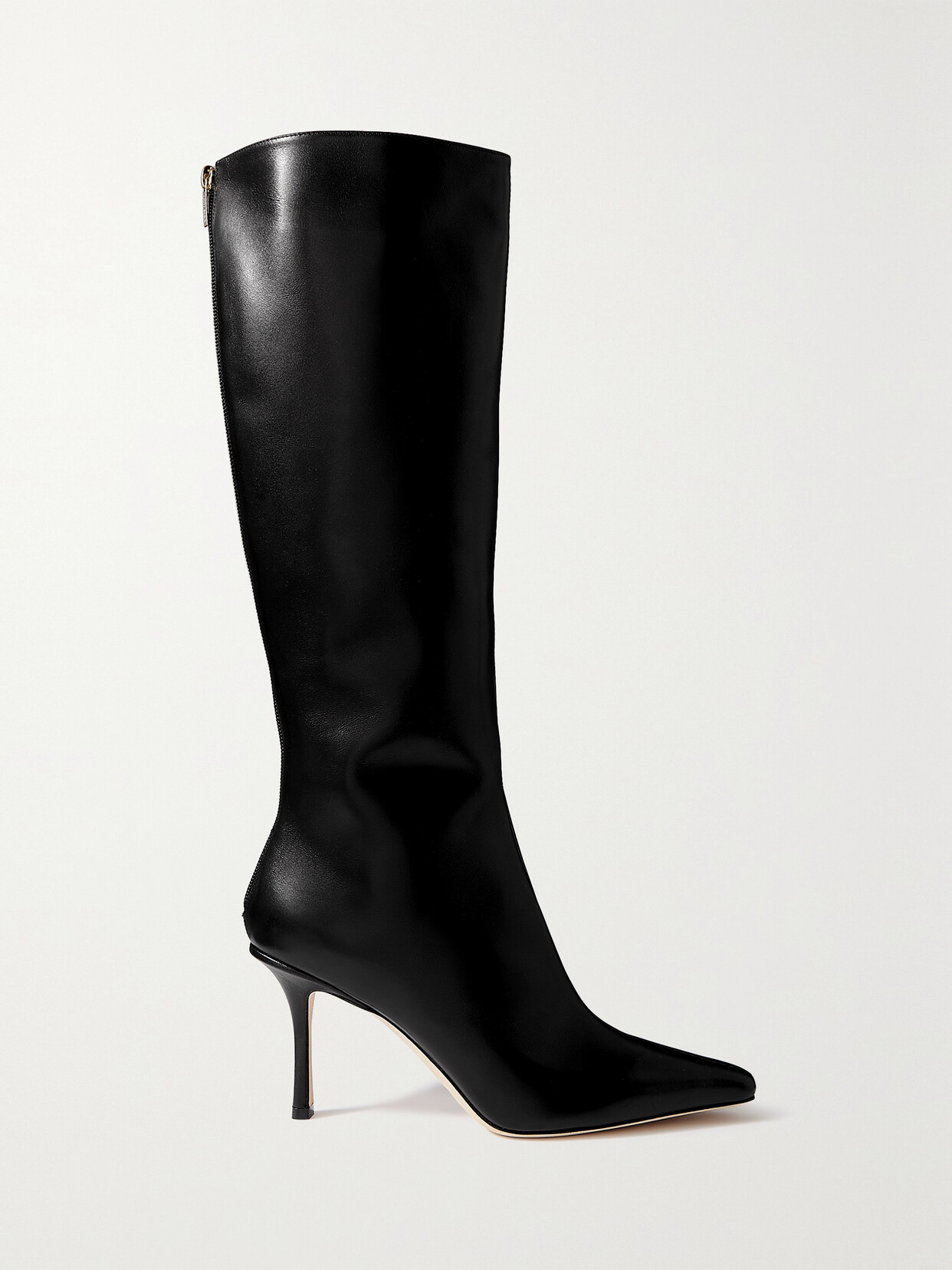 Jimmy Choo Agathe 85 Leather Knee Boots - Black