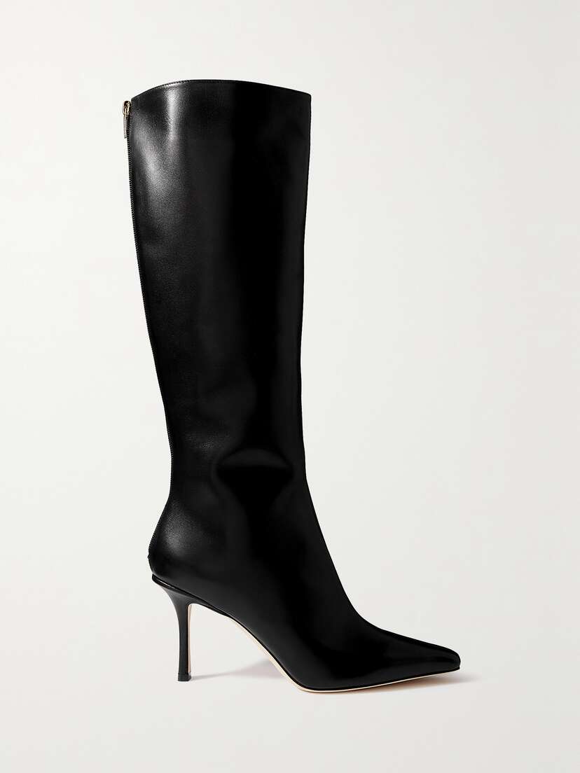 Jimmy Choo Agathe 85 Leather Knee Boots