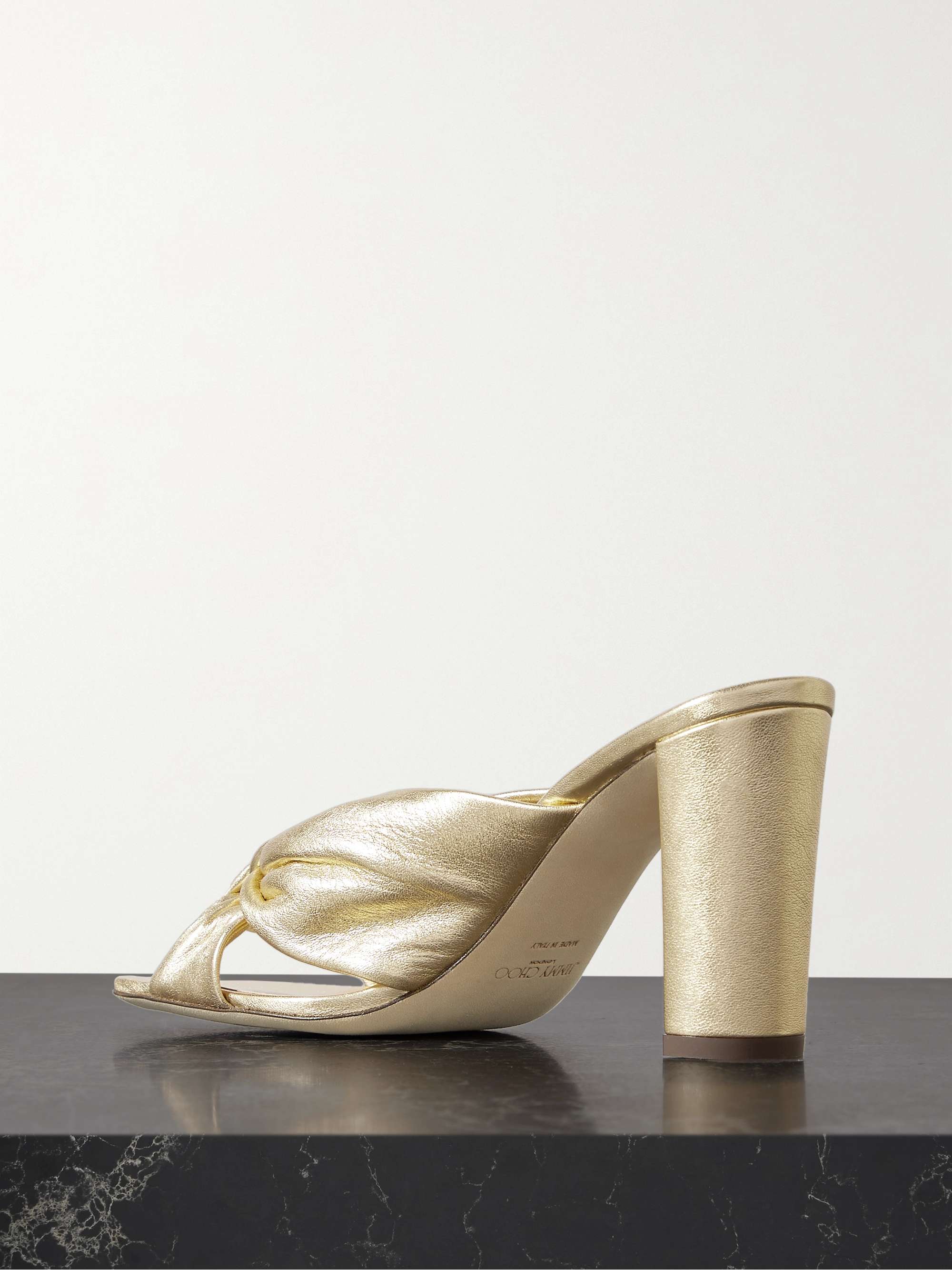 JIMMY CHOO Avenue 85 knotted leather mules