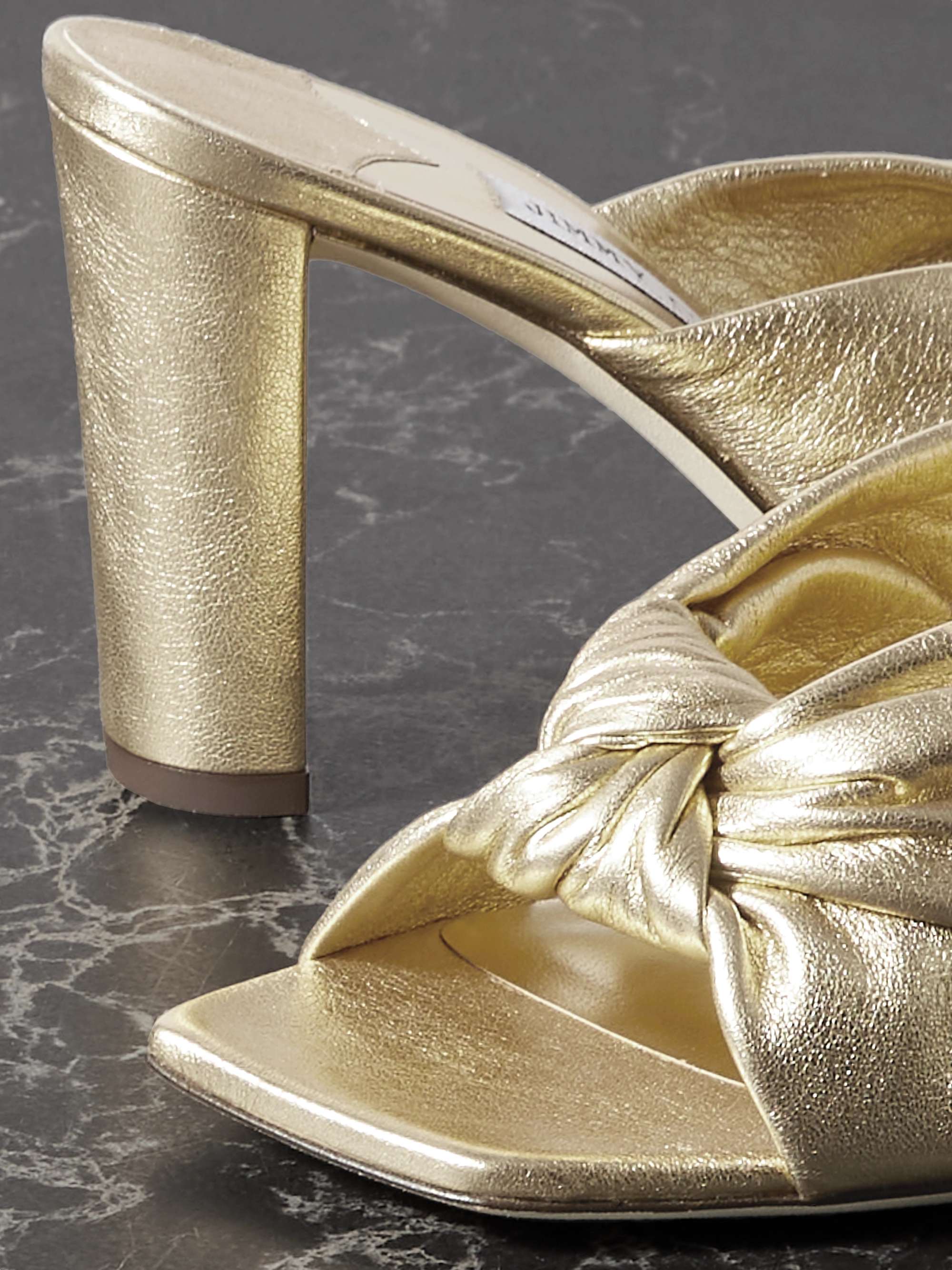 JIMMY CHOO Avenue 85 knotted leather mules