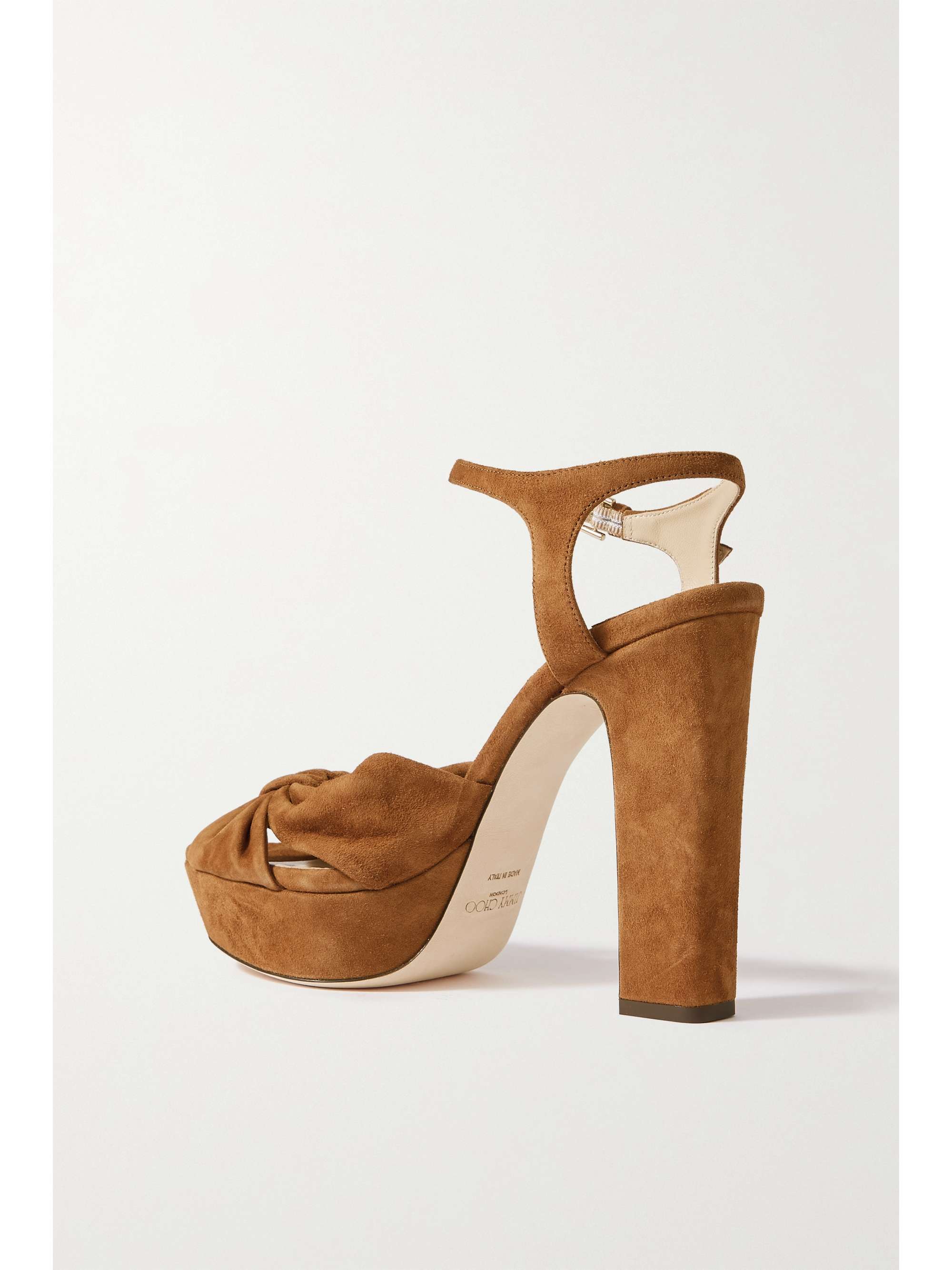 JIMMY CHOO Heloise 120 bow-embellished leather platform sandals