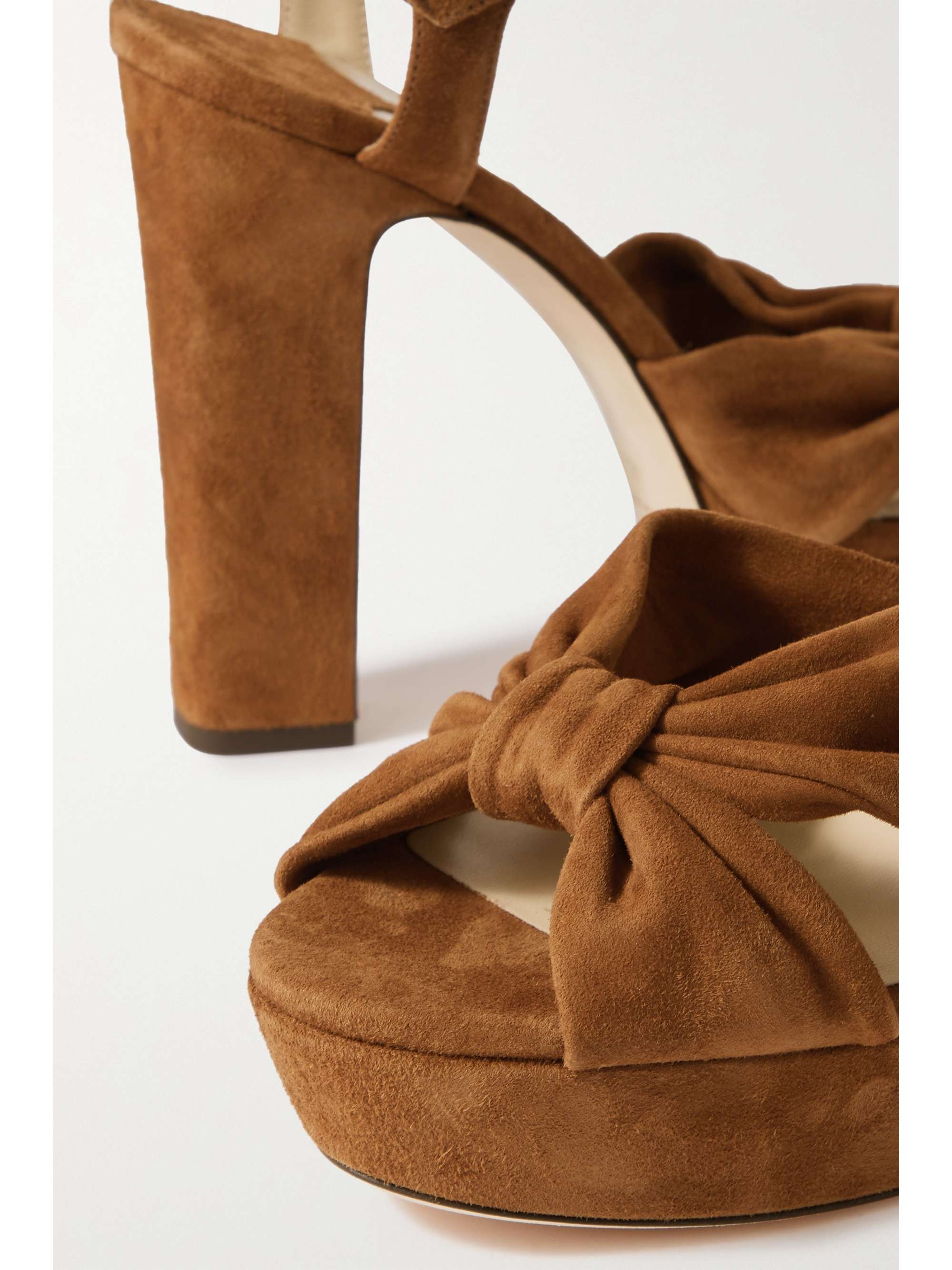 JIMMY CHOO Heloise 120 bow-embellished leather platform sandals