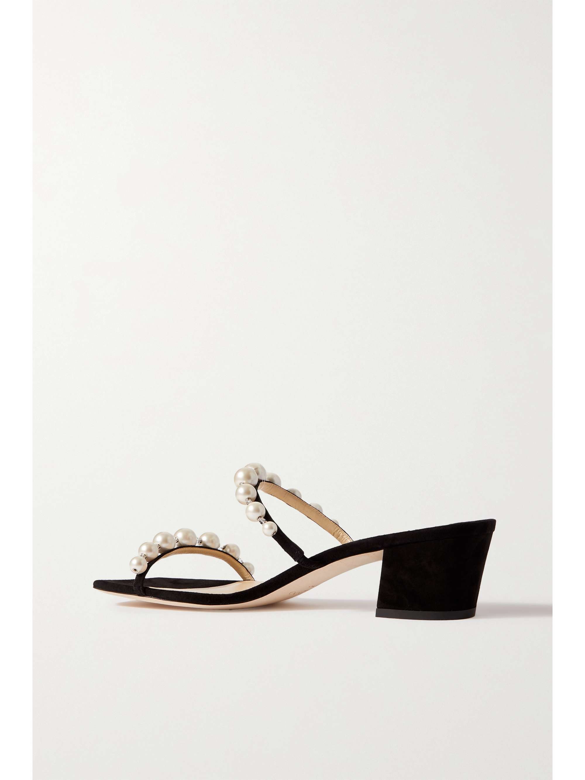 JIMMY CHOO Amara 45 embellished suede sandals | NET-A-PORTER