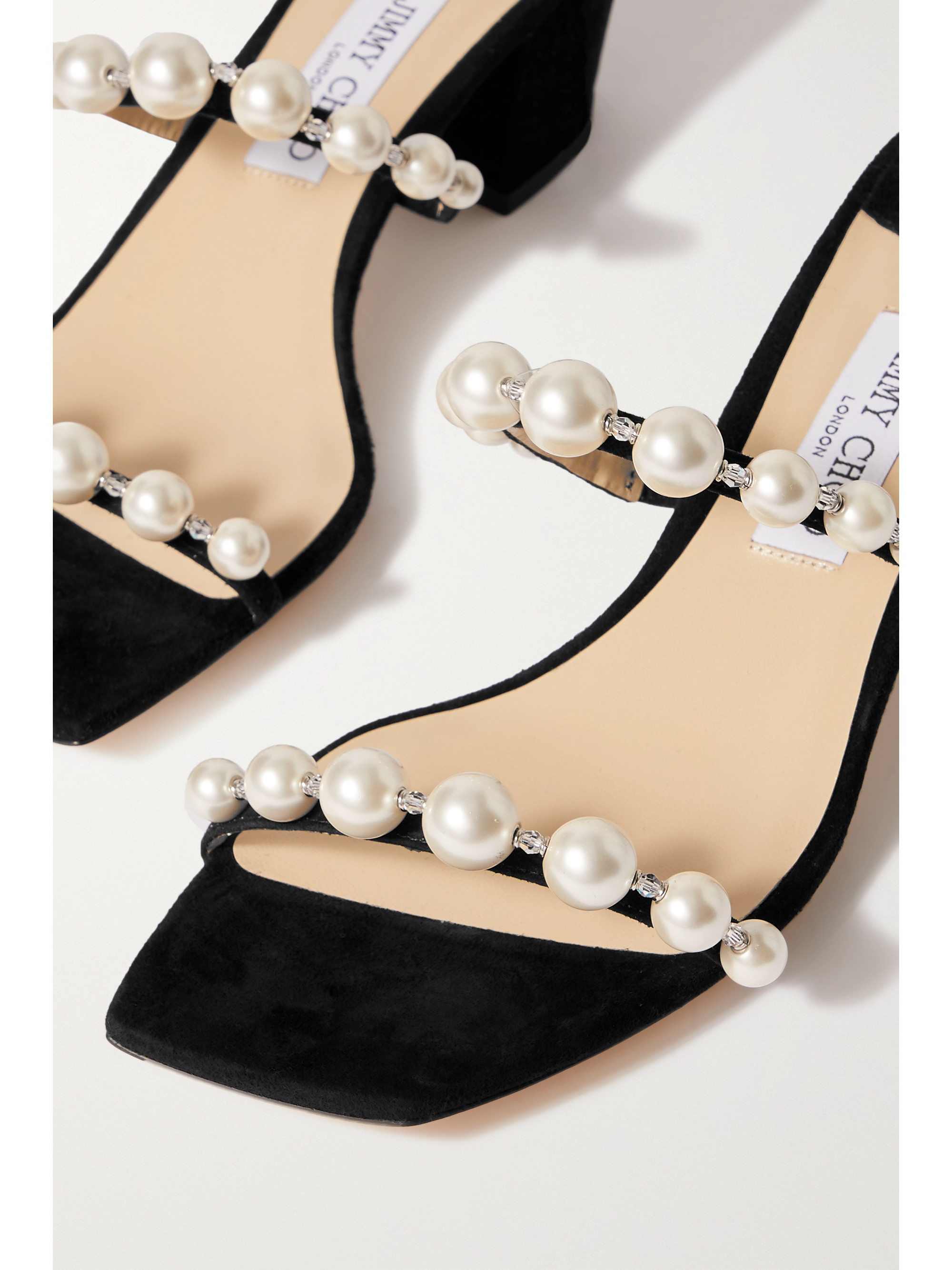 JIMMY CHOO Amara 45 embellished suede sandals thumbnail