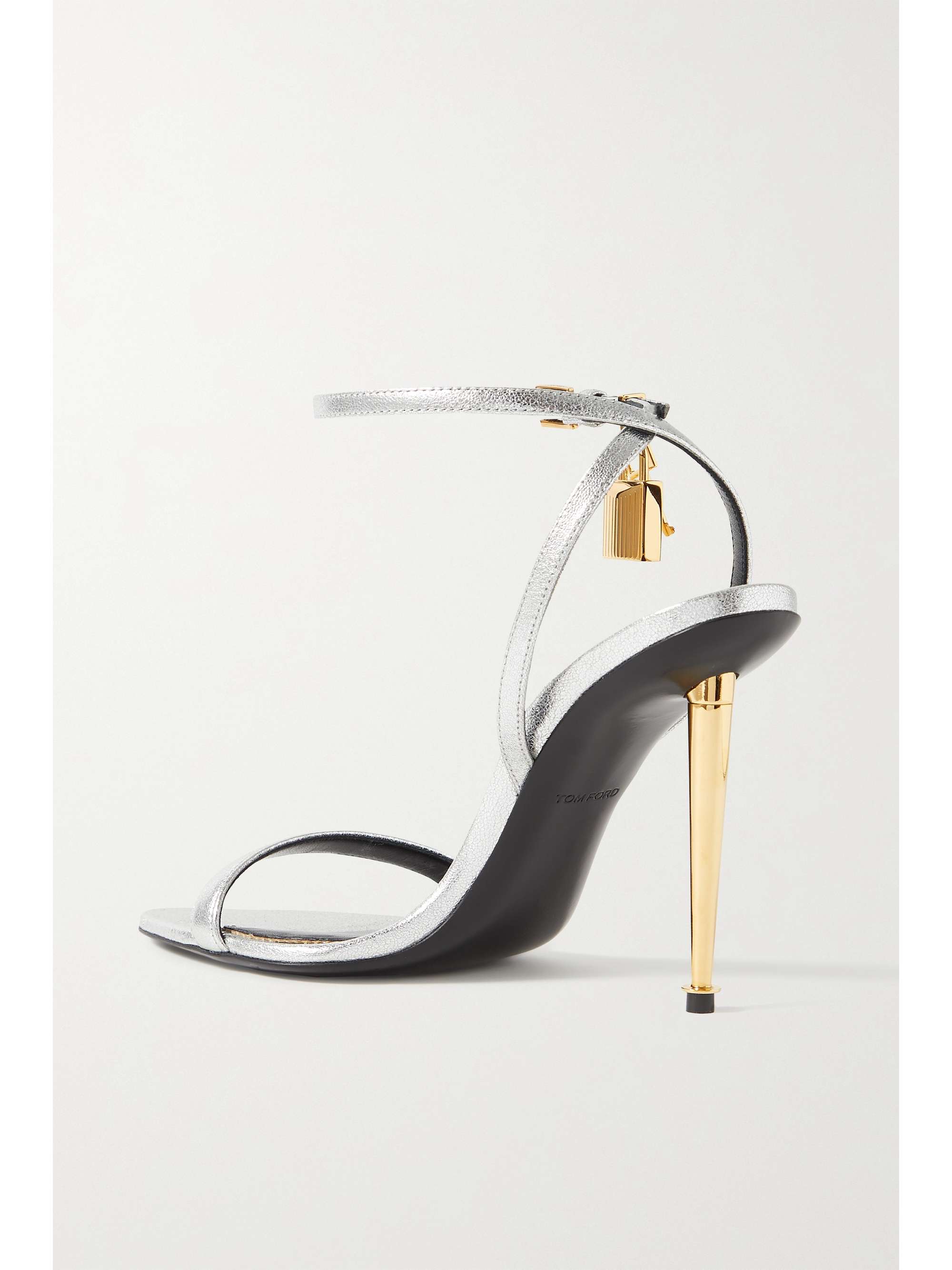 TOM FORD Sandales en cuir métallisé Padlock