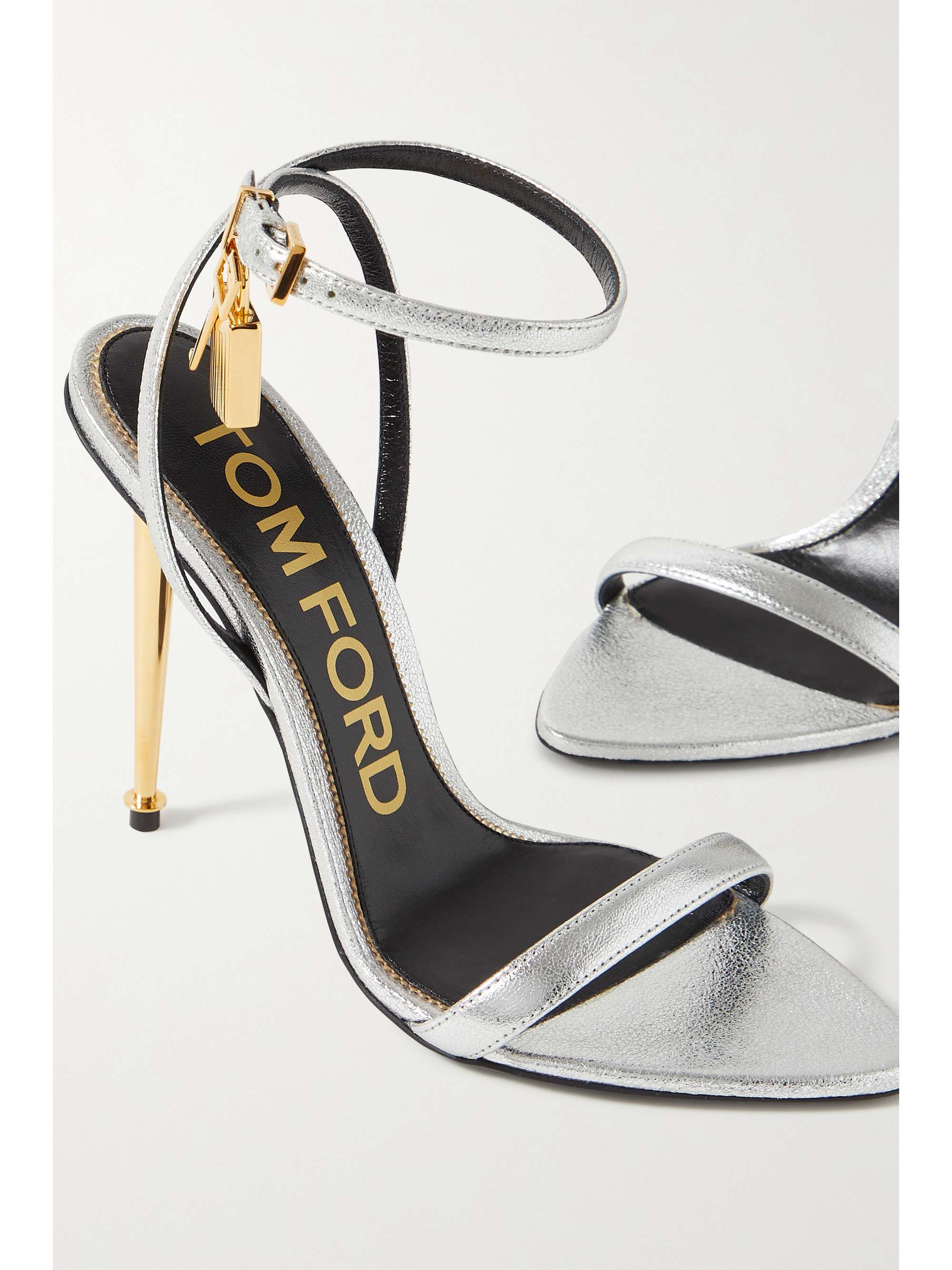 TOM FORD Sandales en cuir métallisé Padlock