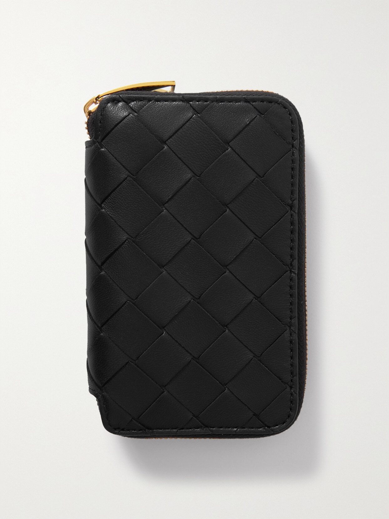 Bottega Veneta Intrecciato Leather Pouch In Black