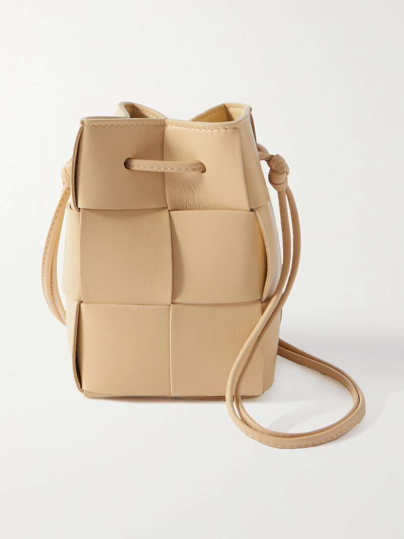 Bottega Veneta Cassette Mini Intrecciato Leather Bucket Bag