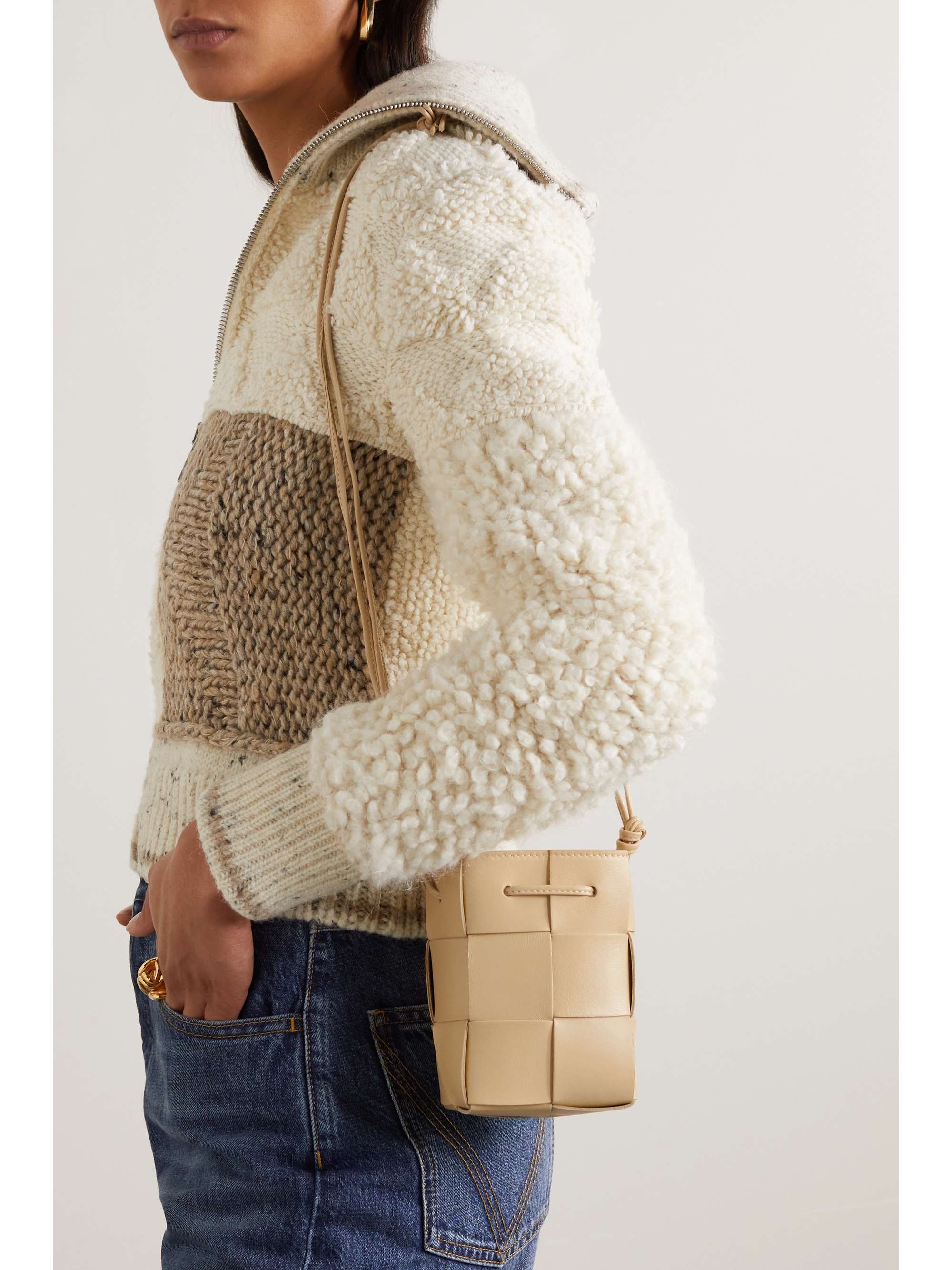 BOTTEGA VENETA Cassette mini intrecciato leather bucket bag