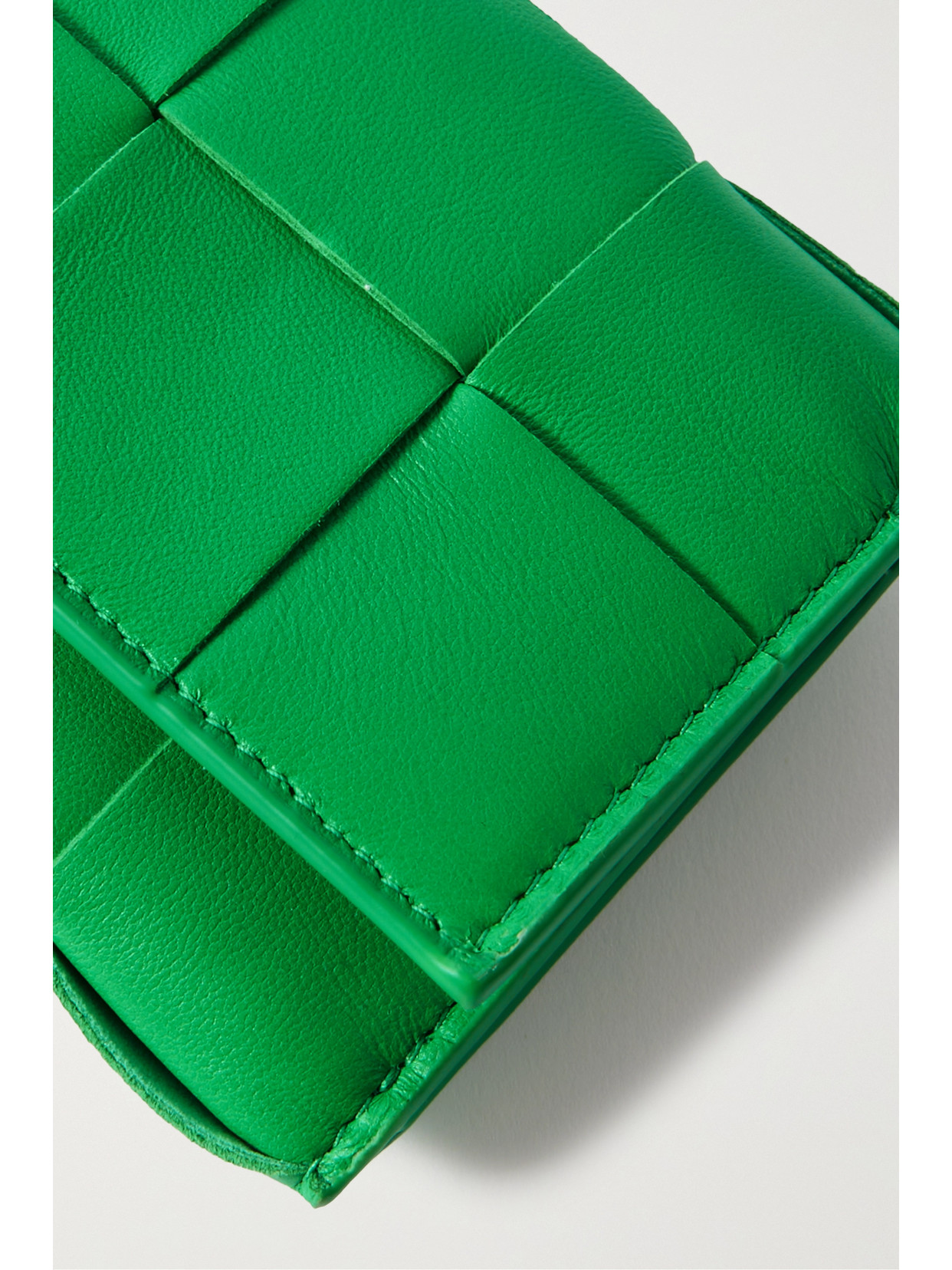 Shop Bottega Veneta Intrecciato Leather Wallet In Green