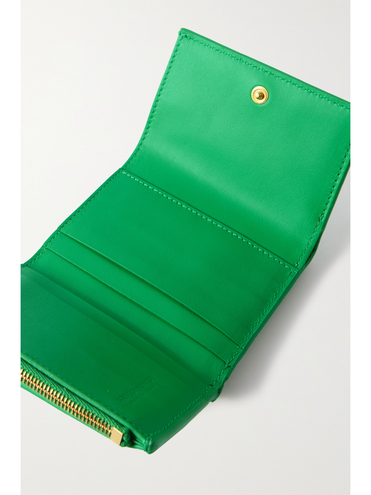 Shop Bottega Veneta Intrecciato Leather Wallet In Green