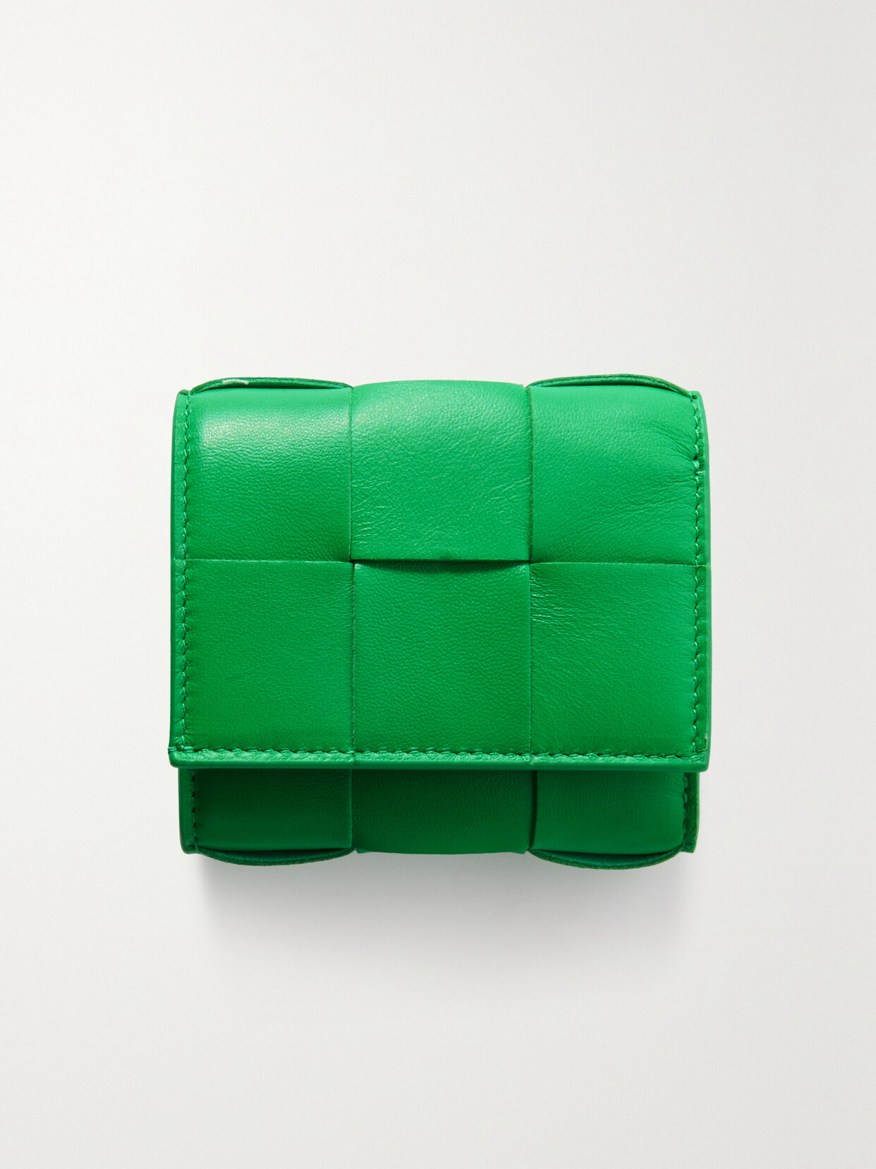 Bottega Veneta Intrecciato Leather Wallet In Green