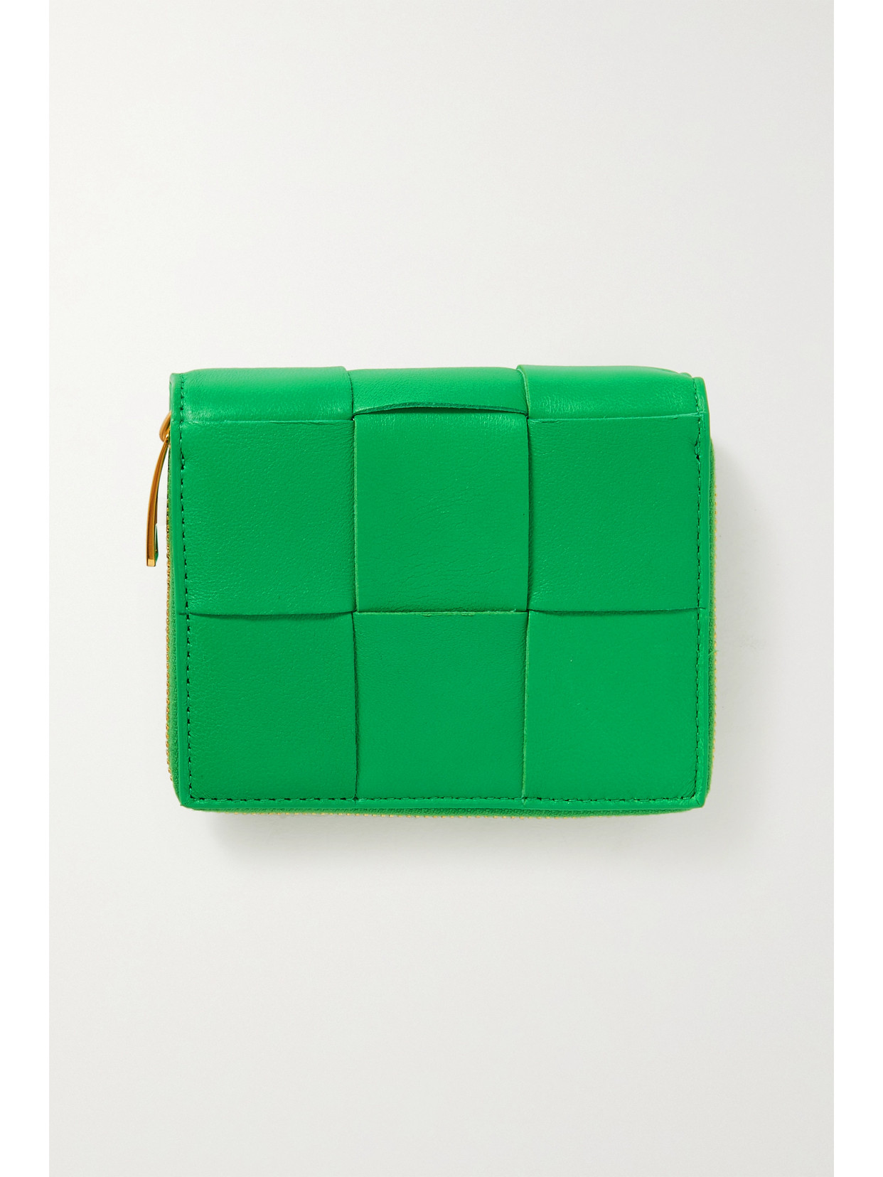 Bottega Veneta Kids' Intrecciato Leather Wallet In Green