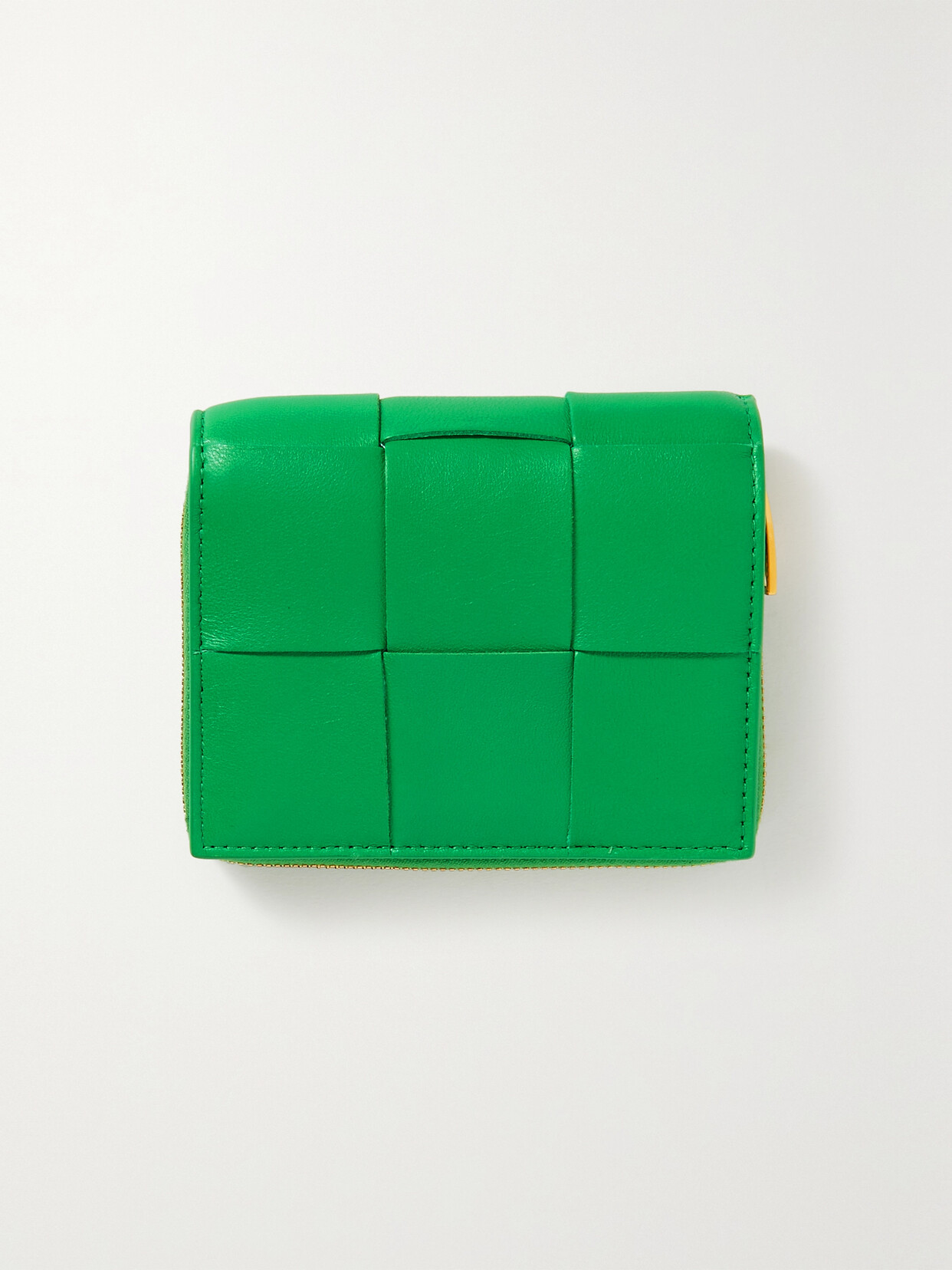 Bottega Veneta Kids' Intrecciato Leather Wallet In Green