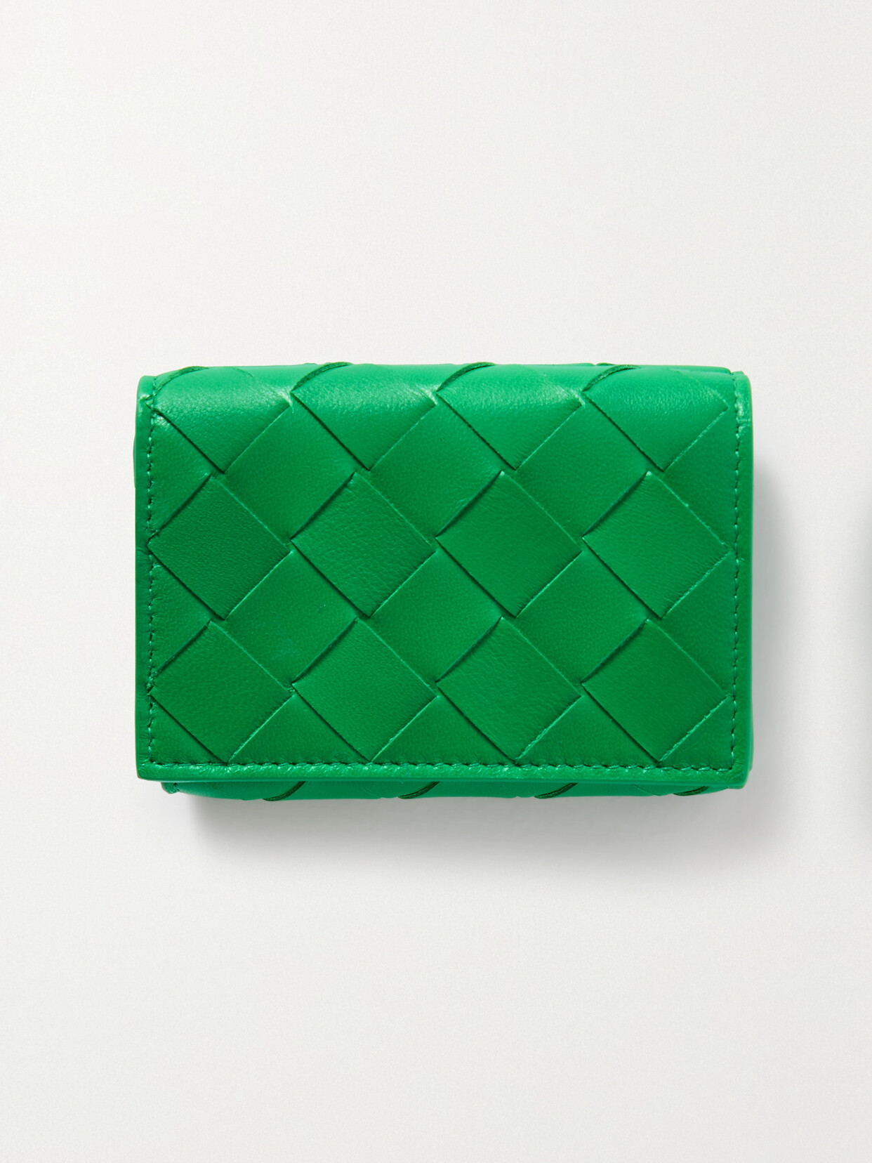 Bottega Veneta - Cassette Mini Intrecciato Leather Wallet - Green