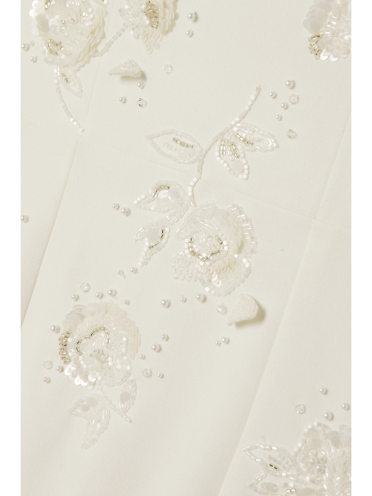 Clio Peppiatt Strapless Embellished Stretch-crepe Gown In Ivory