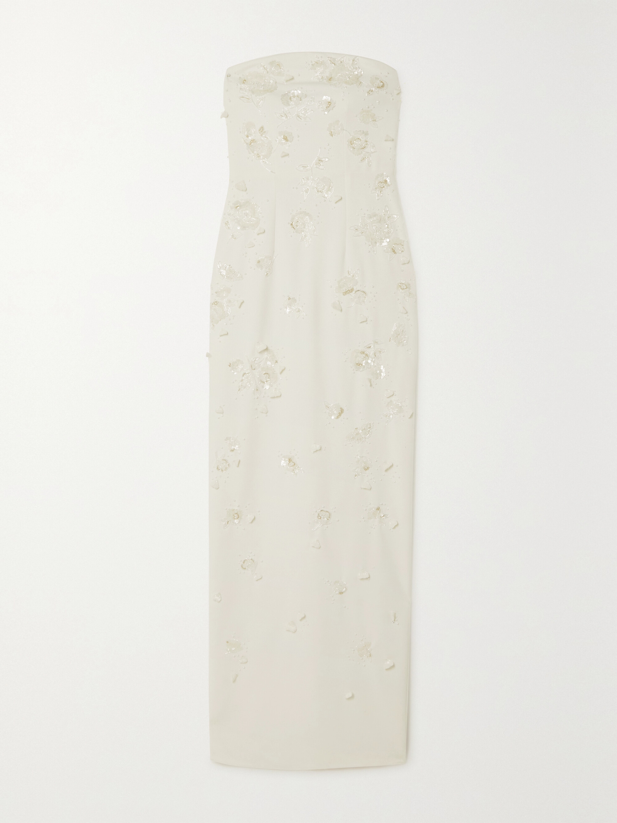 Clio Peppiatt Strapless embellished stretch-crepe gown
